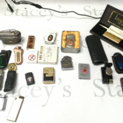 A collection of assorted lighters.