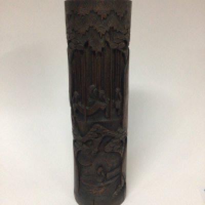 A Chinese carved bamboo vase hight 39cm