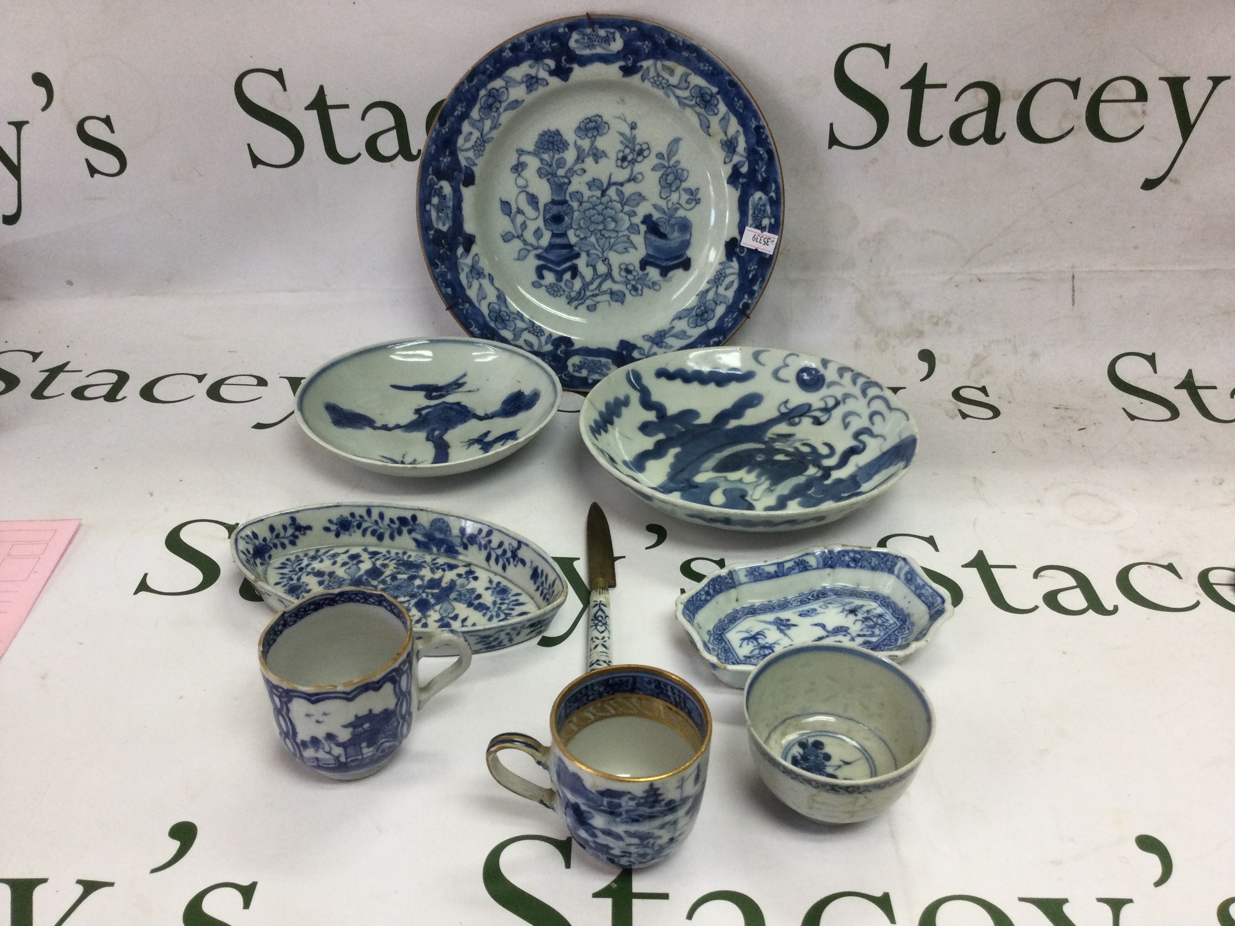 18/19th C Chinese porcelain. Plates , cups and dish.