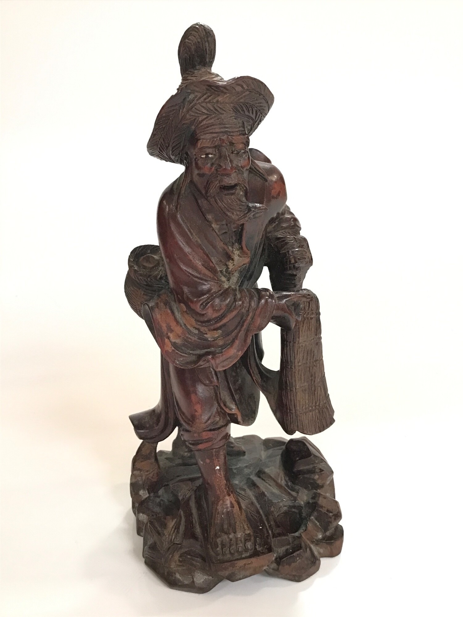 A carved hardwood sage figure. 26cm tall NO RESERVE