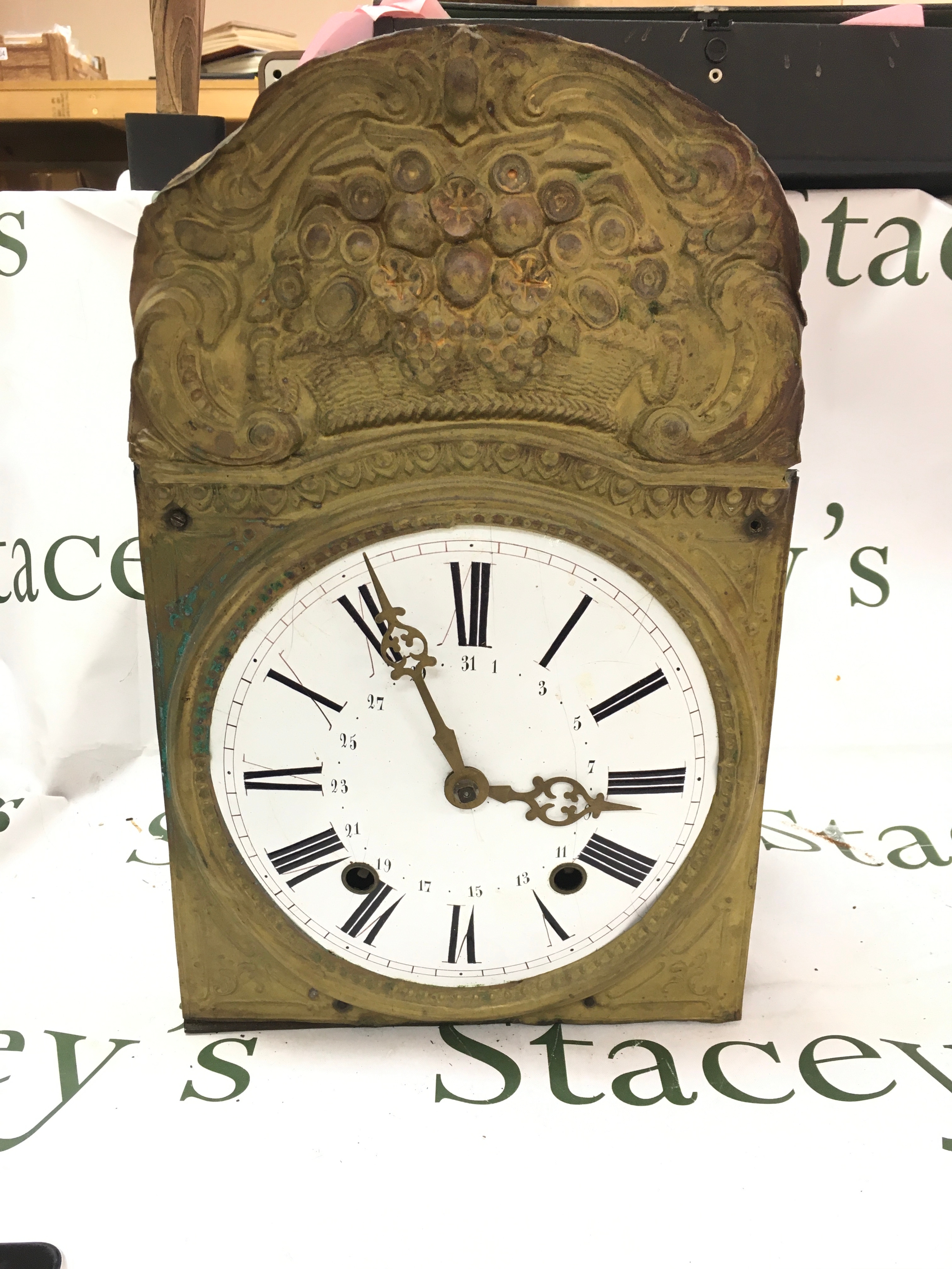An ancient french Comtoise clock dating from the mid 19th century. 
