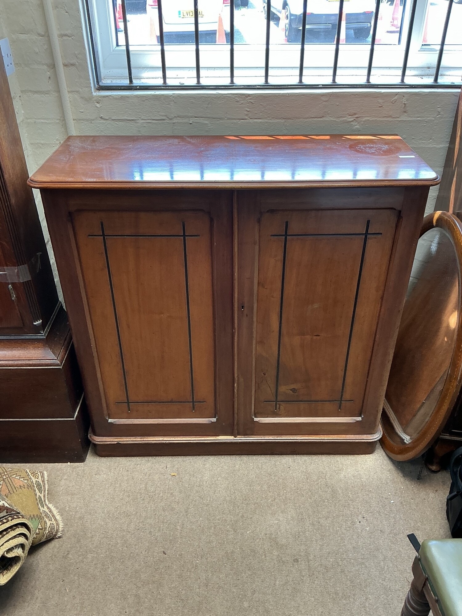 A Victorian 2 door cabinet, 39"x 38" x 15.5" TO BE SOLD WITHOUT RESERVE