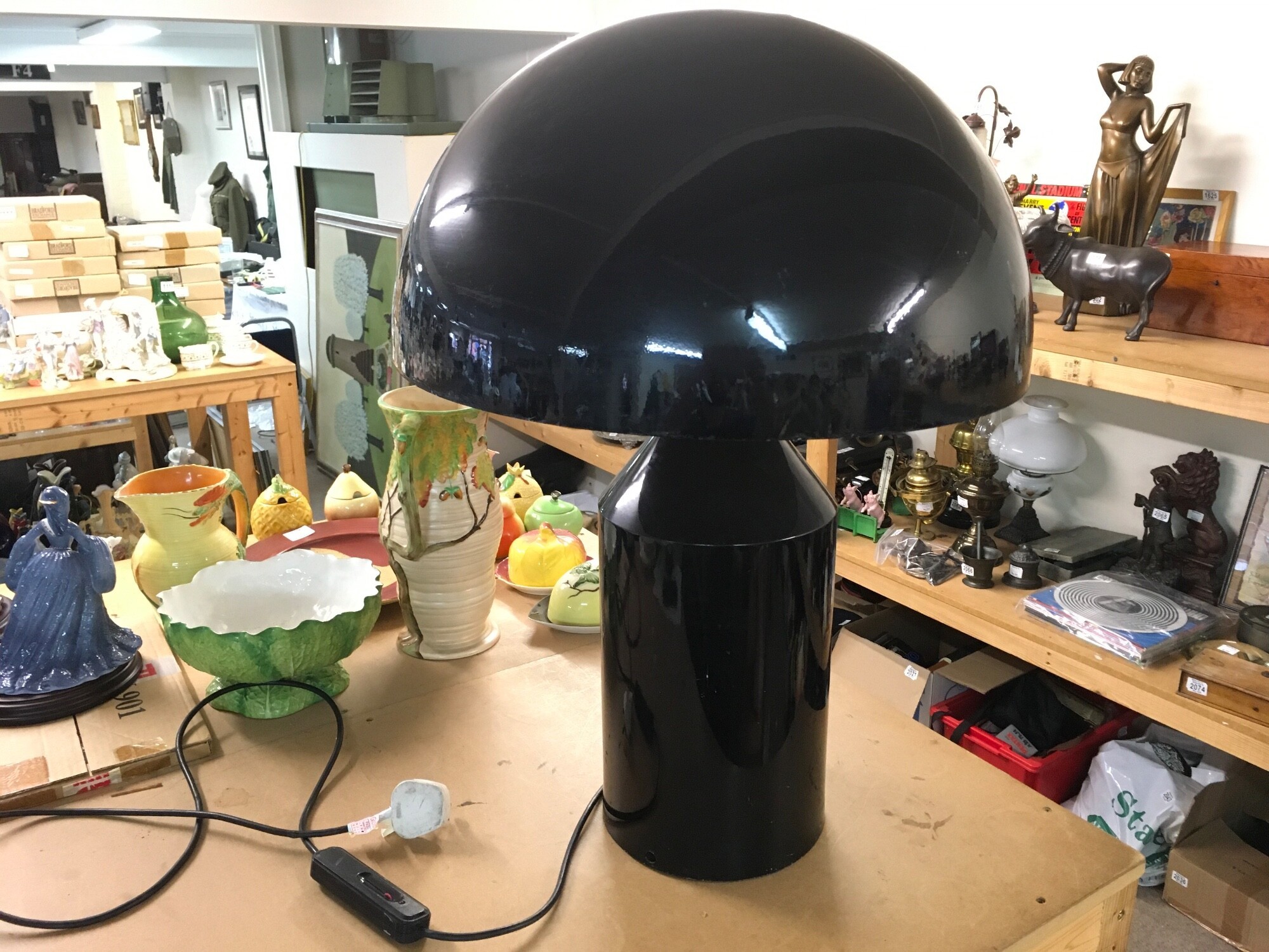 Oluce Atollo table lamp. Approximately 28 inches tall.