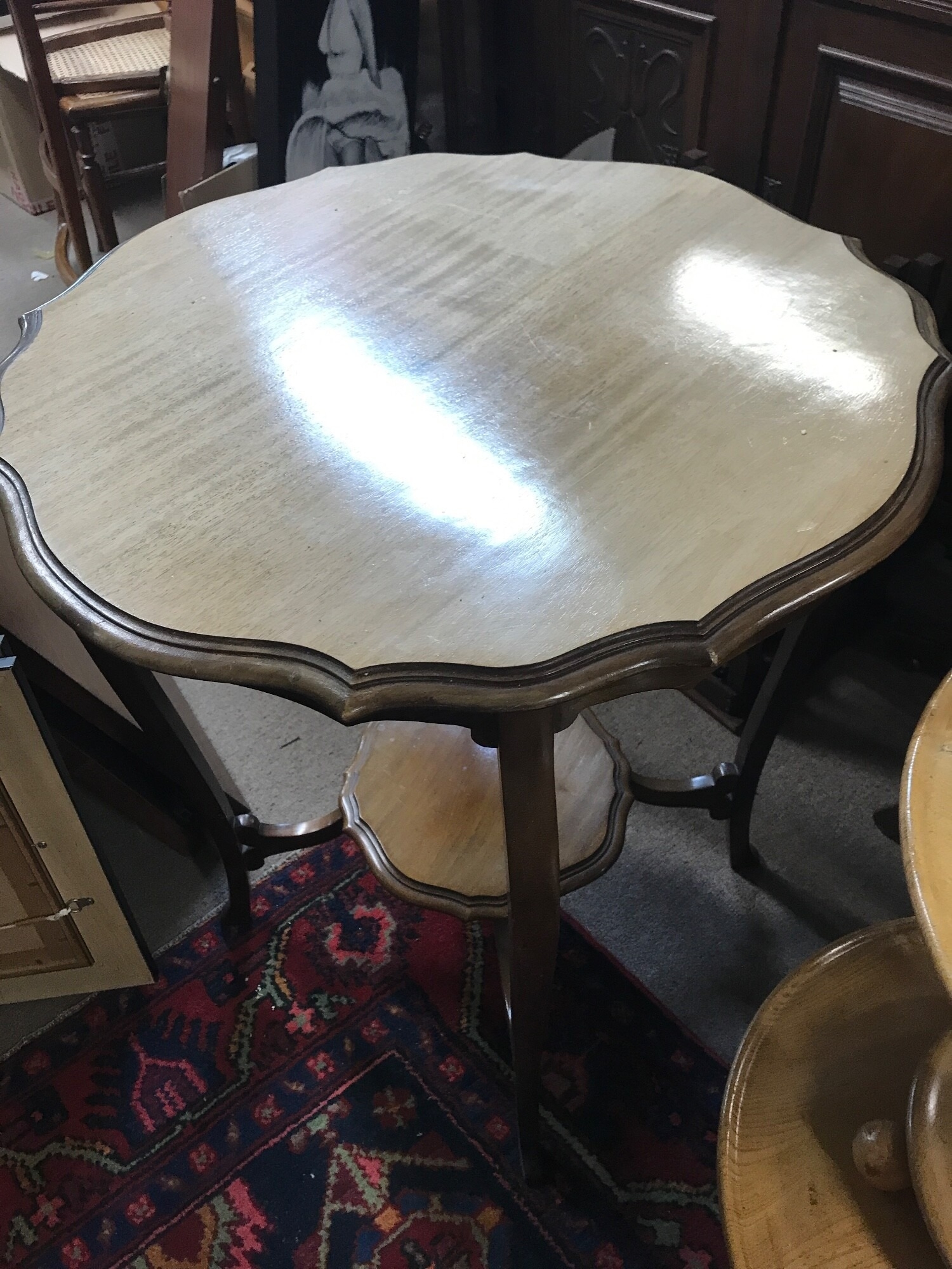 An occasional table, chairs, pine box TO BE SOLD WITHOUT RESERVE