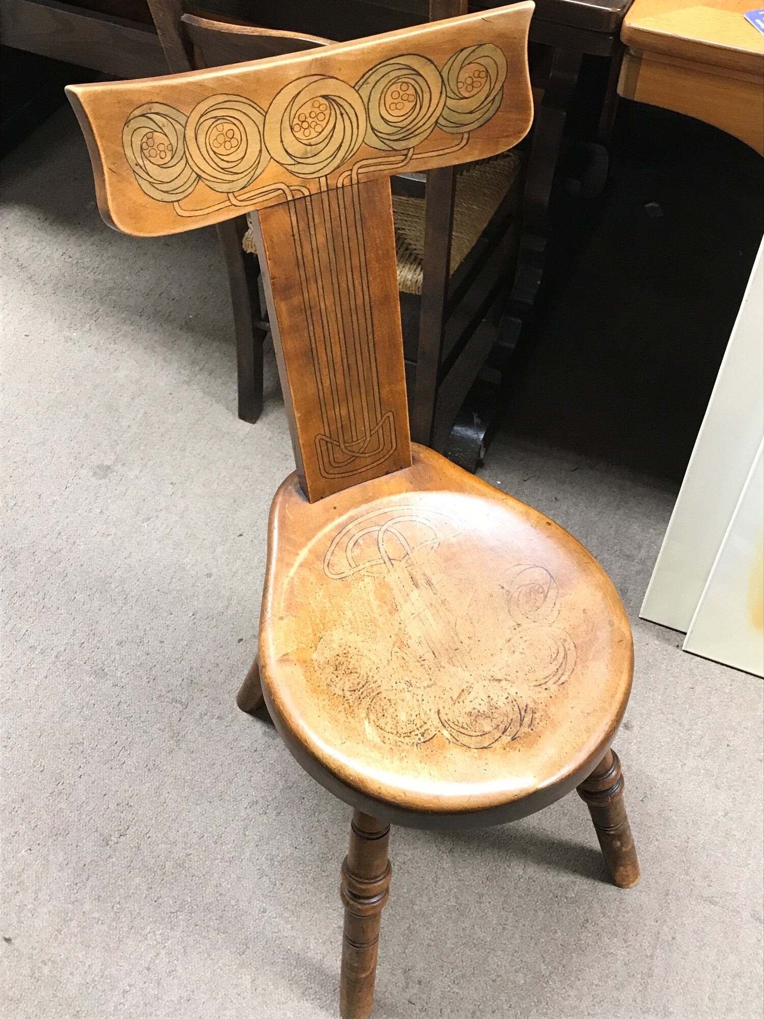 A small occasional chair, Glasgow school. 83cm tall , 42cm long, 35cm wide
