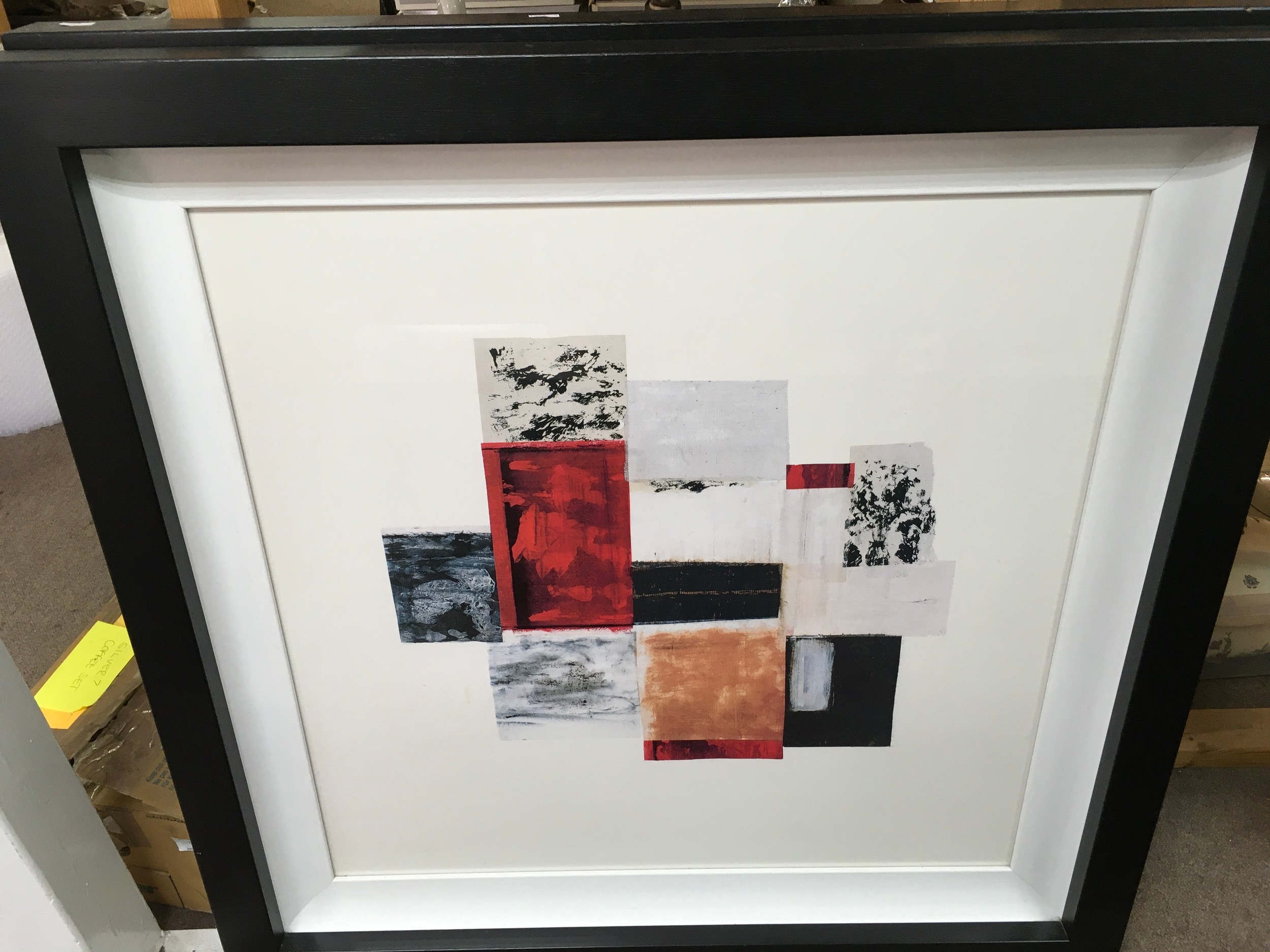 Abstract III, framed and glazed print, marked to reverse with label for Else .35.5" x 35.5"