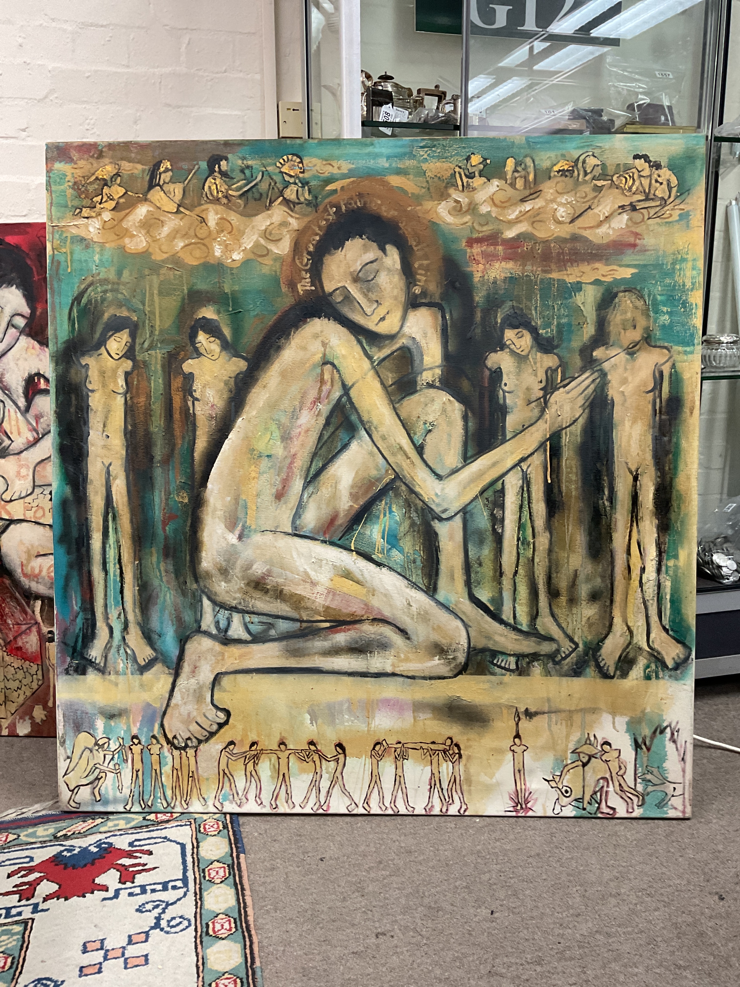 Joel S Dickens, (1974-), "the greatest painter of all time", 117 cm x 111 cm.