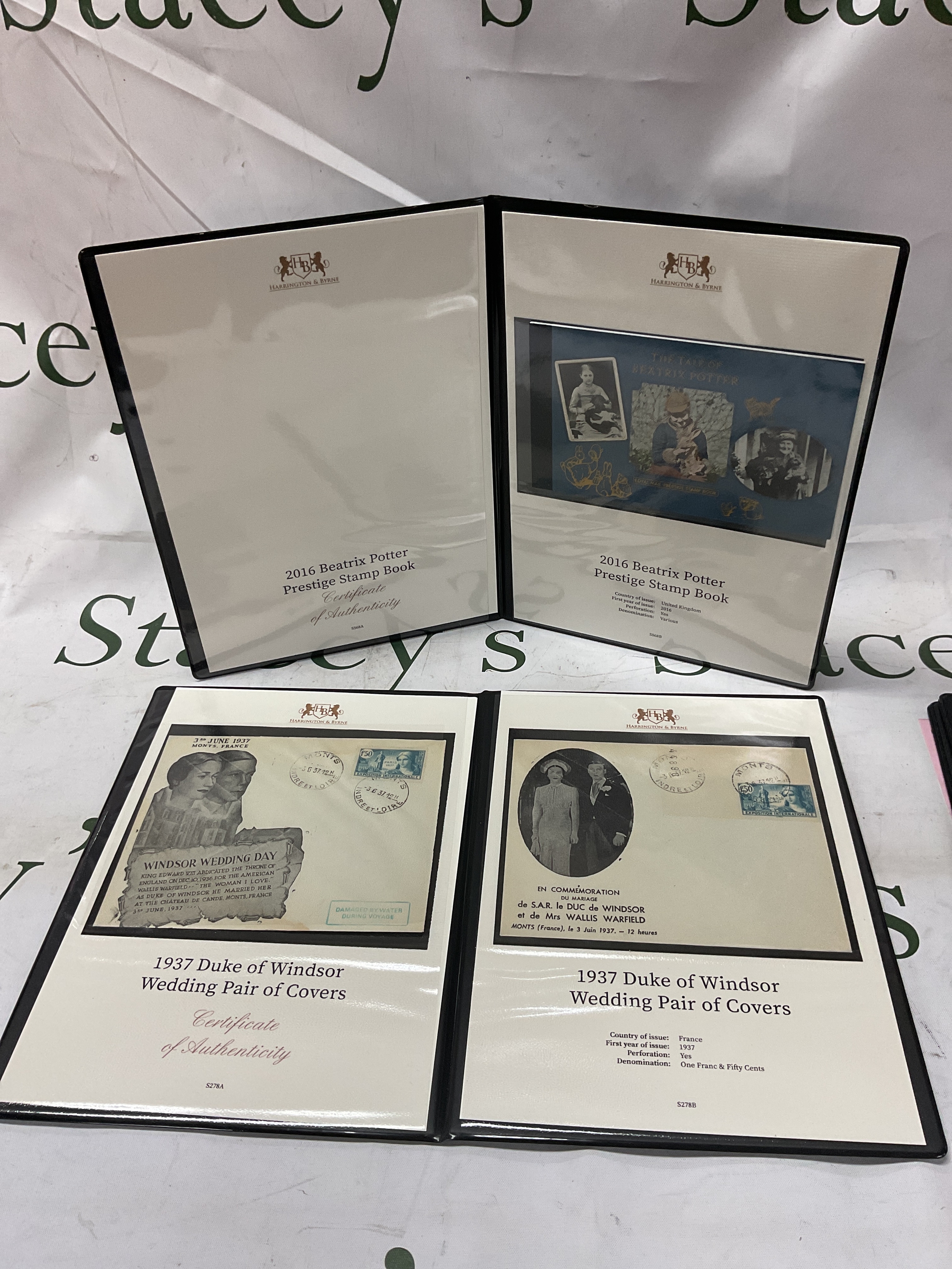 Five Harrington and Byrne stamp sets and FDCs.