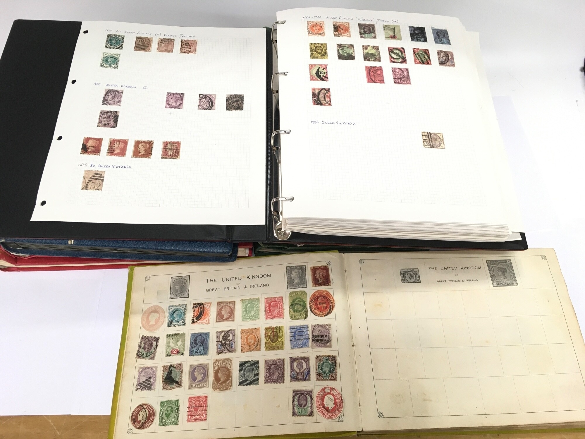 Seven albums of GB and world postage including Victorian Penny reds.