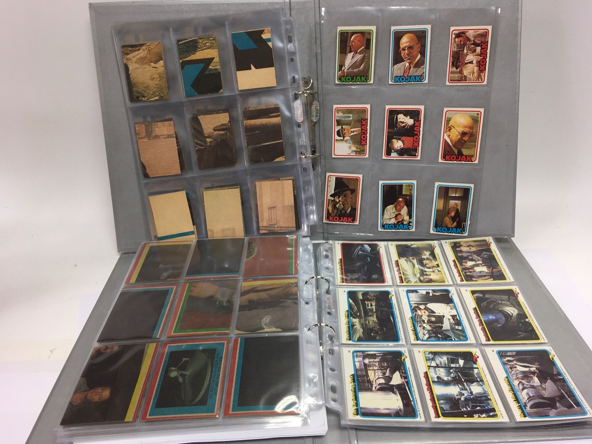 Ten albums of TV and film collectors cards comprising Star Trek, Kojak and CSI.