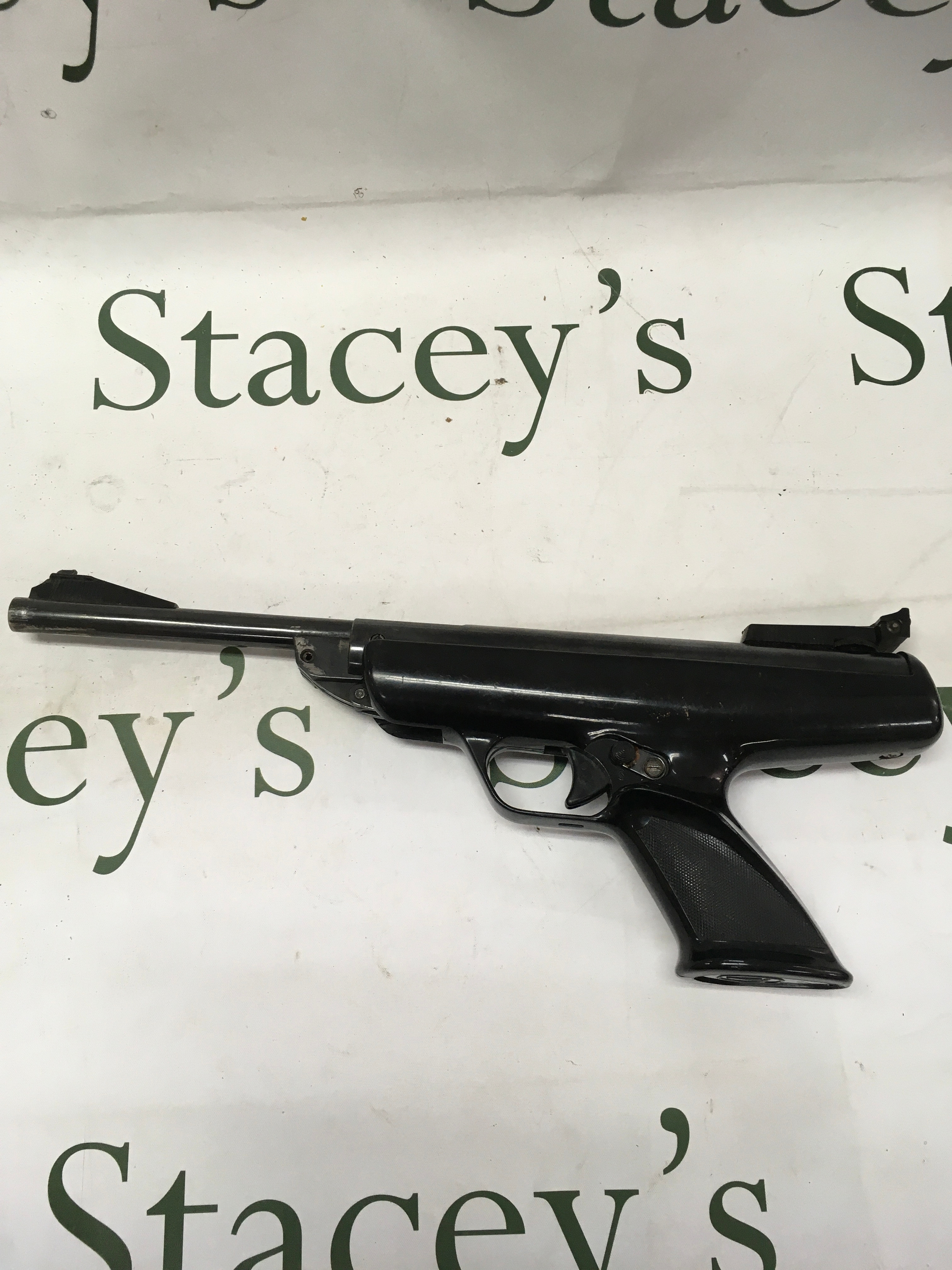 A BSA scorpion break barrel air pistol from early 1970s to early 1990s. 