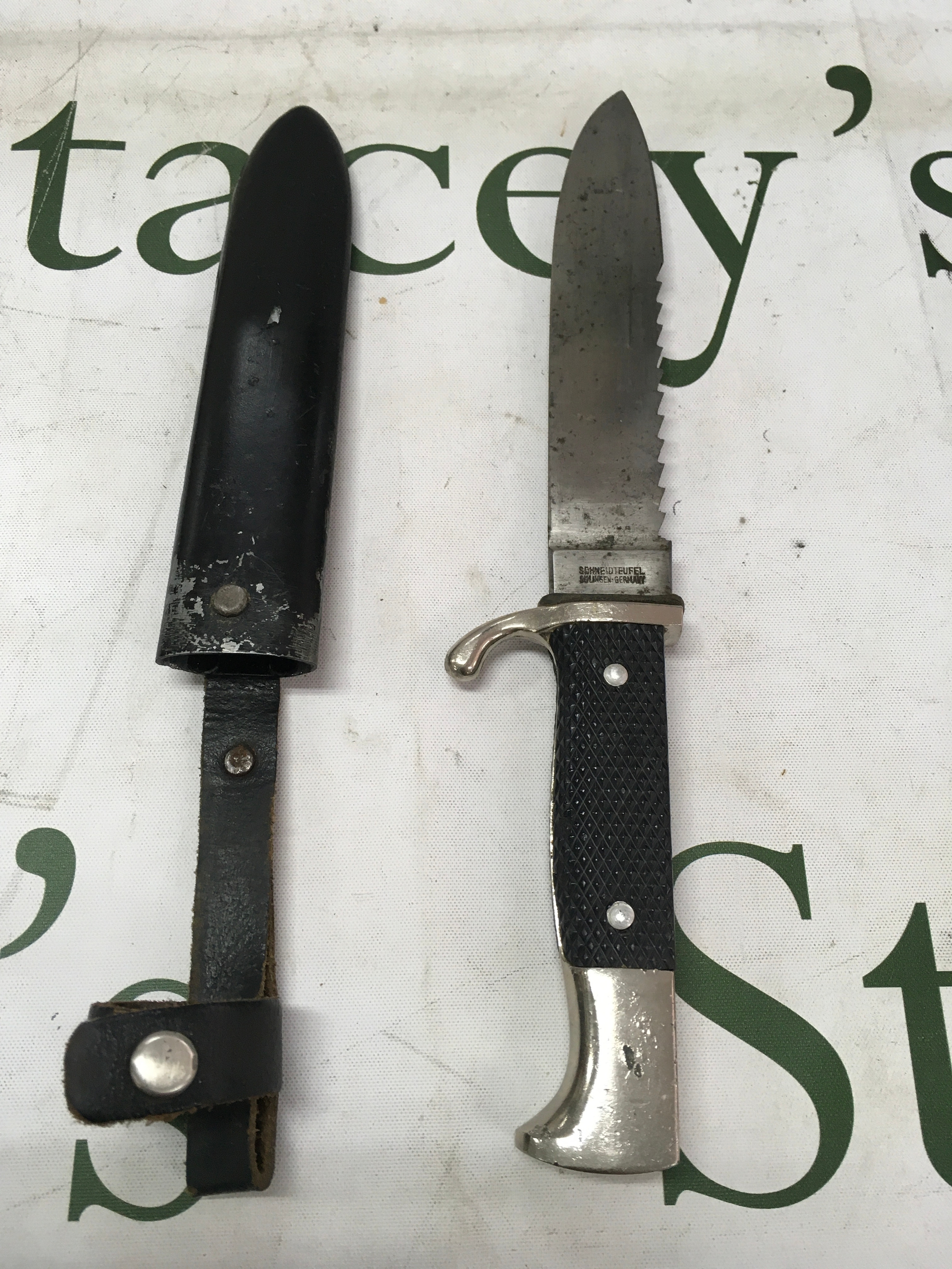 German Hitler youth knife with sawback blade