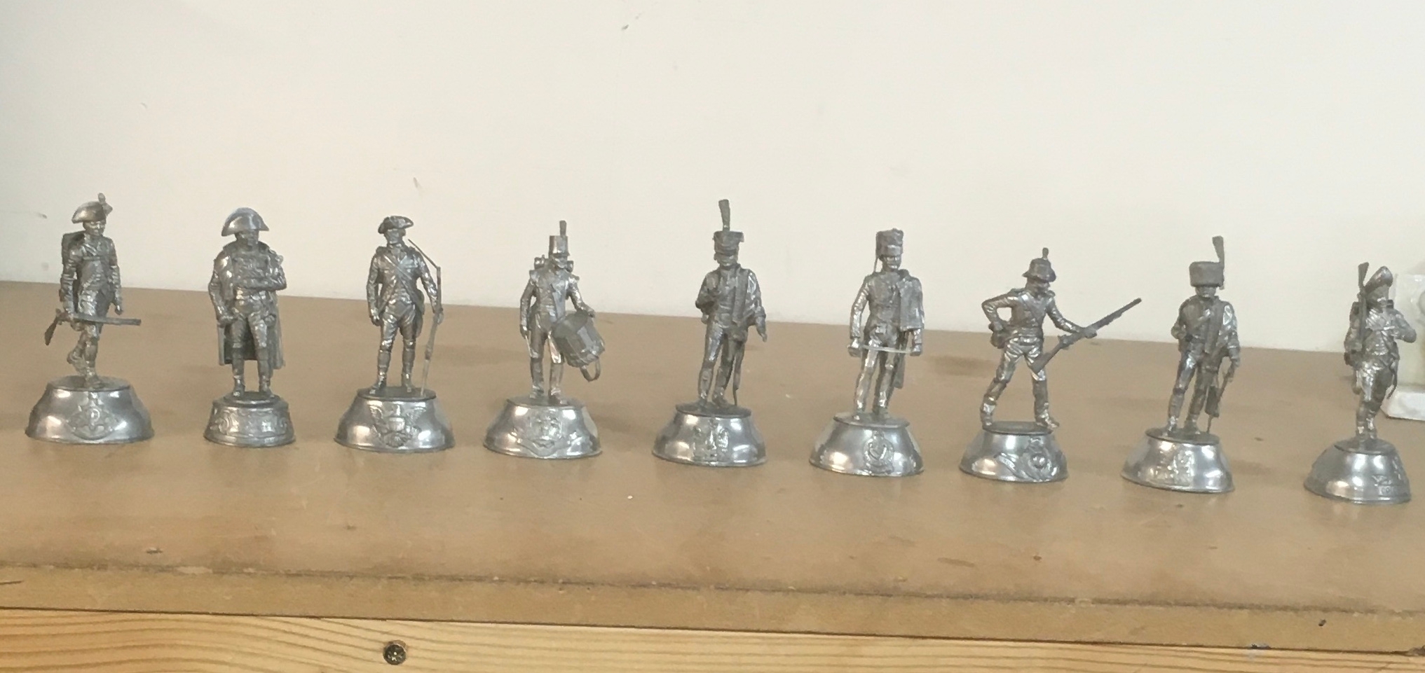 10 high quality cast pewter military figurines