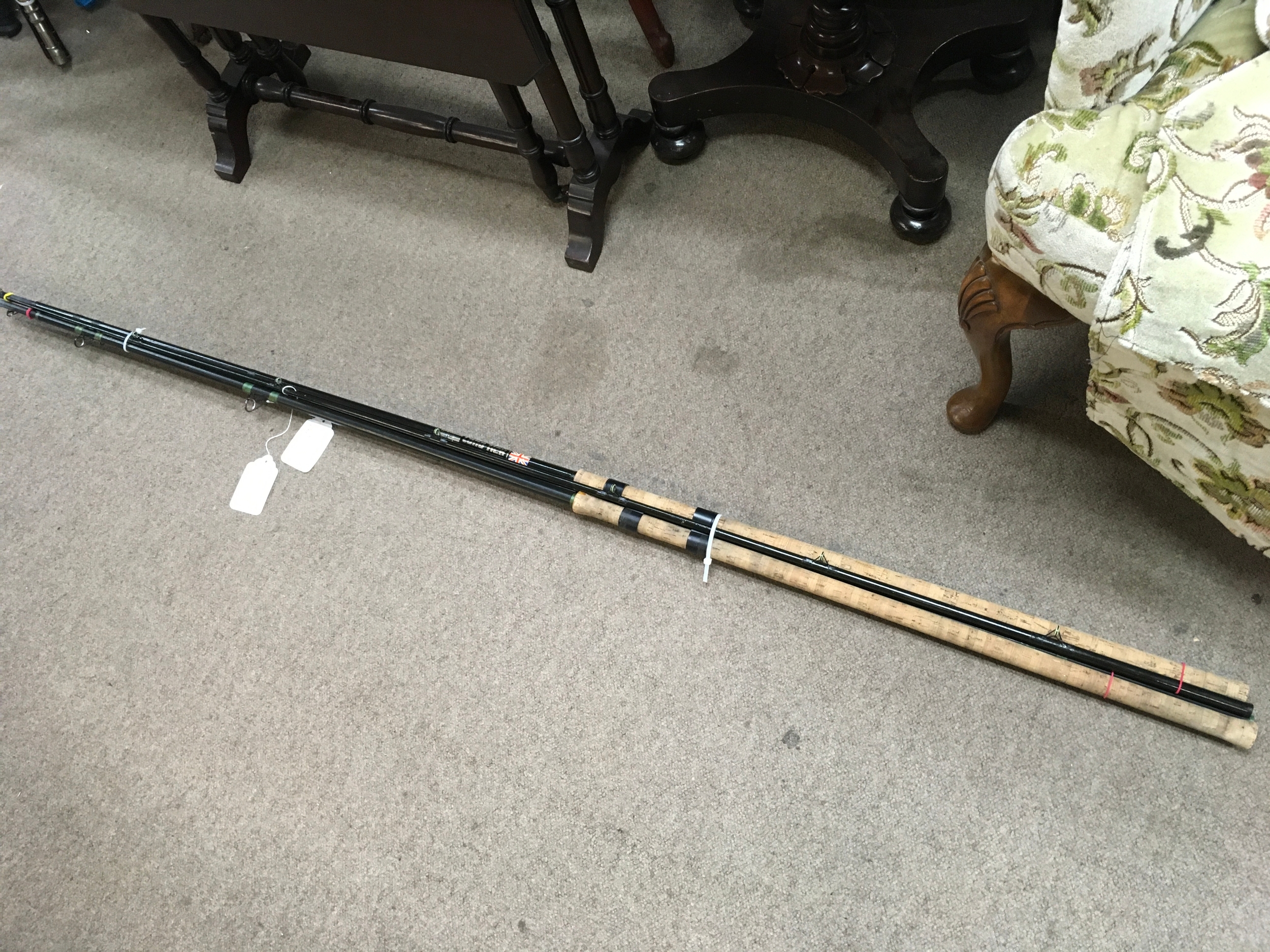 Two Conoflex vintage 1960s Carol McManus 11ft hollow glass rods , very good condition. No reserve