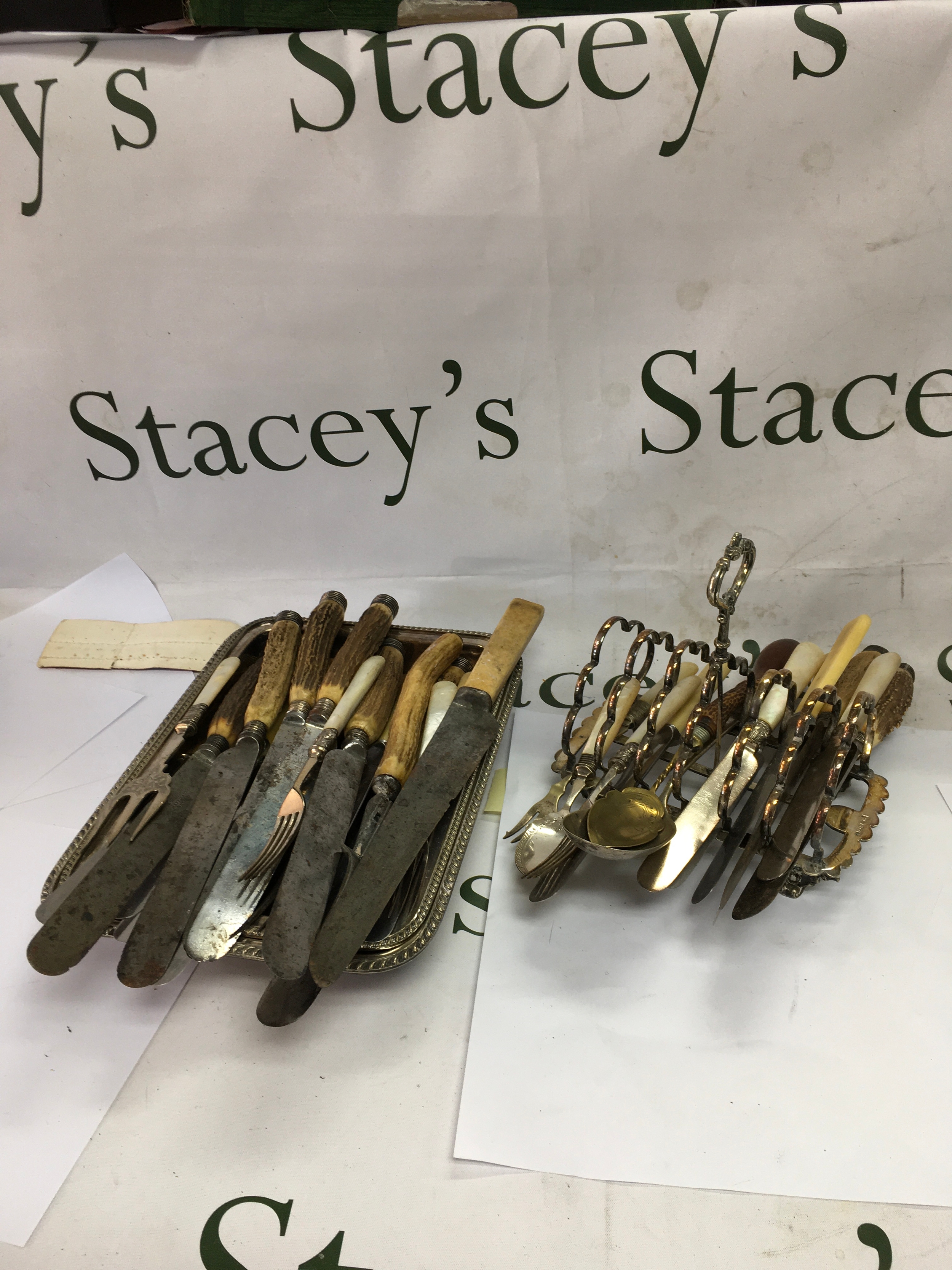 A collection of silver plated cutlery. 