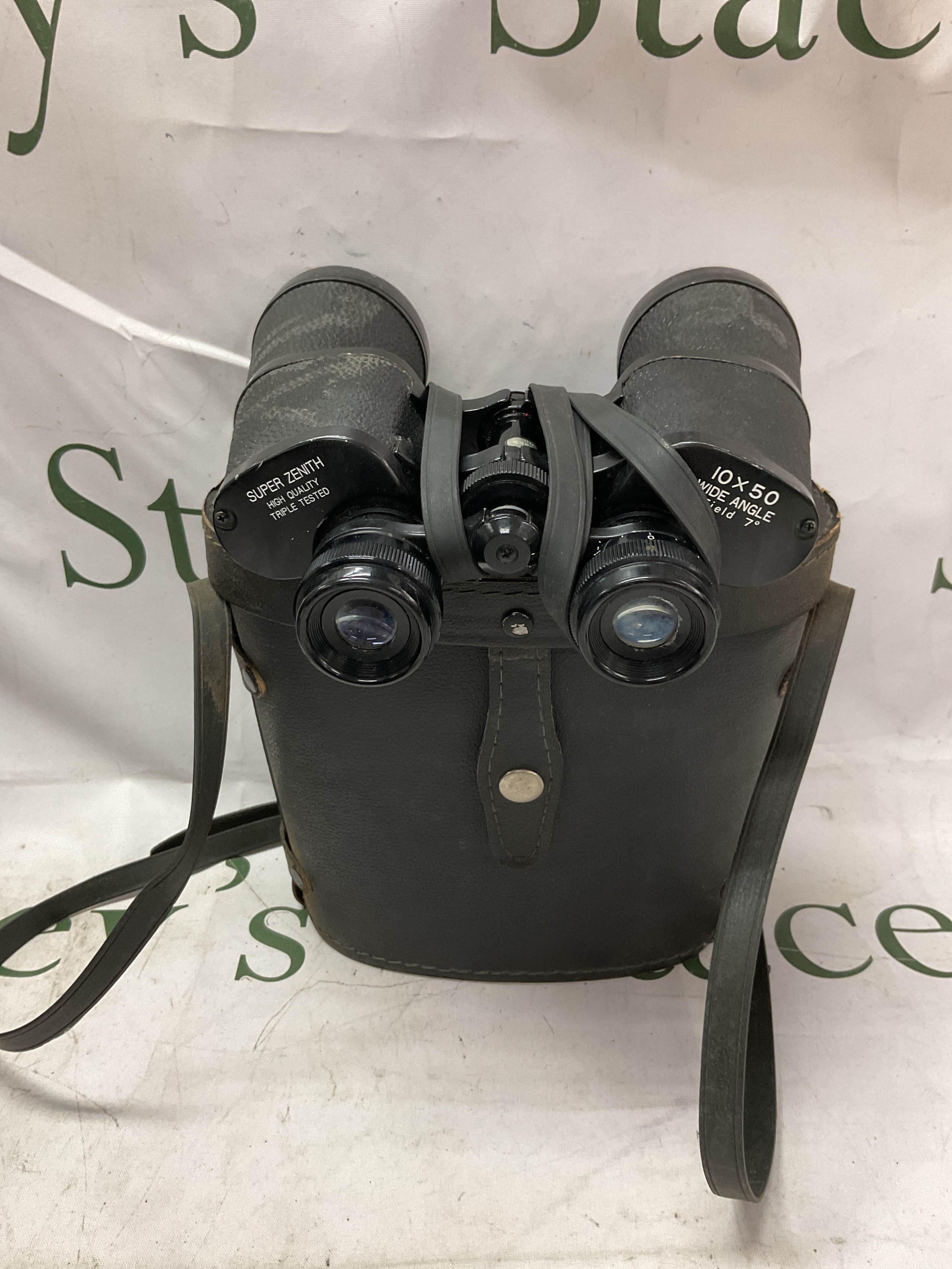 Pair of cased 10 x 50 super zenith binoculars.