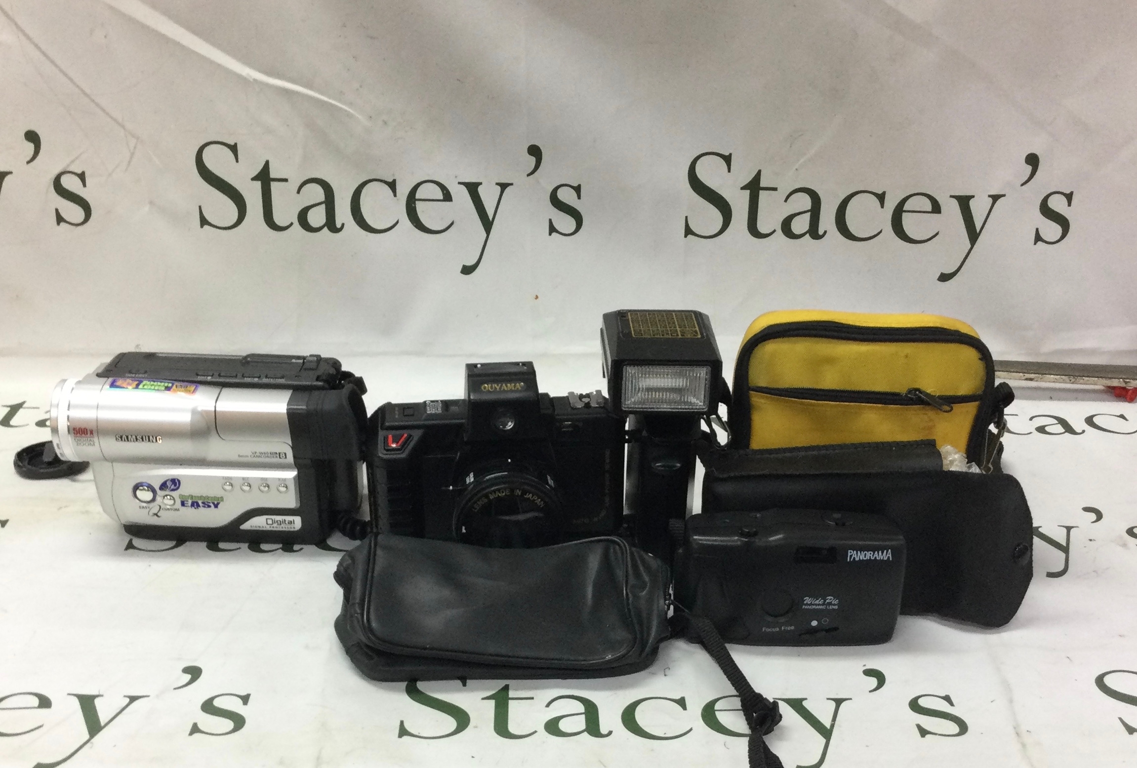 Vintage camera and camcorder lot - Samsung, ouyama and panoramic.