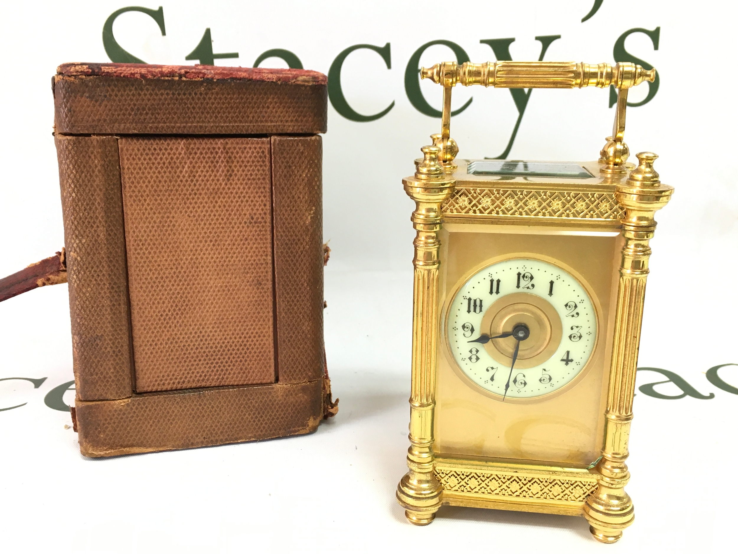 A carriage clock cased