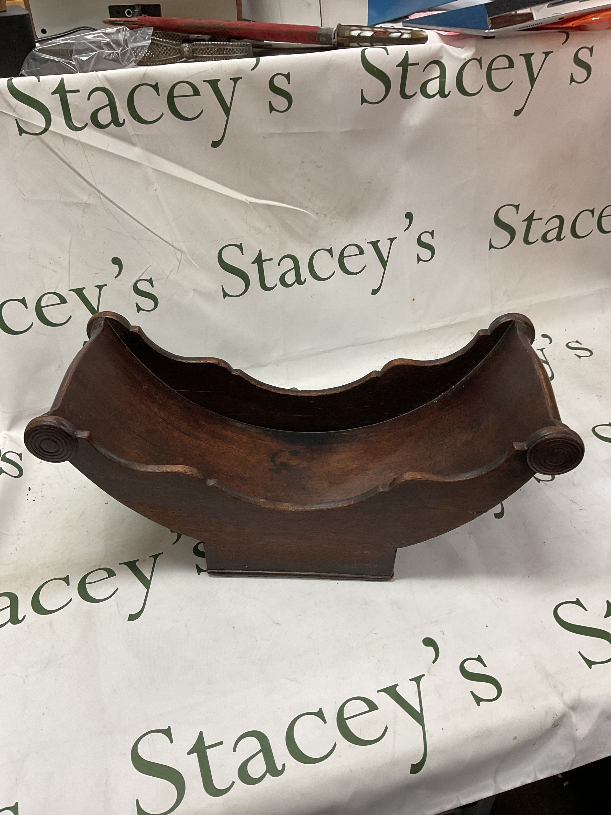 Georgian mahogany cheese coaster, 18 cm x 44 cm