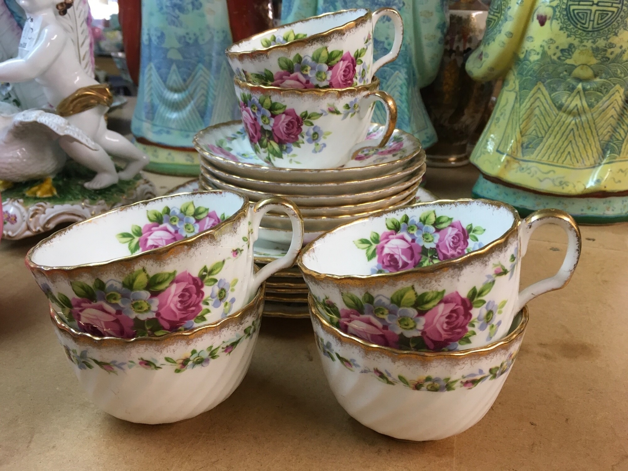 A Royal Albert style part set decorated with flowers and foliage NO RESERVE