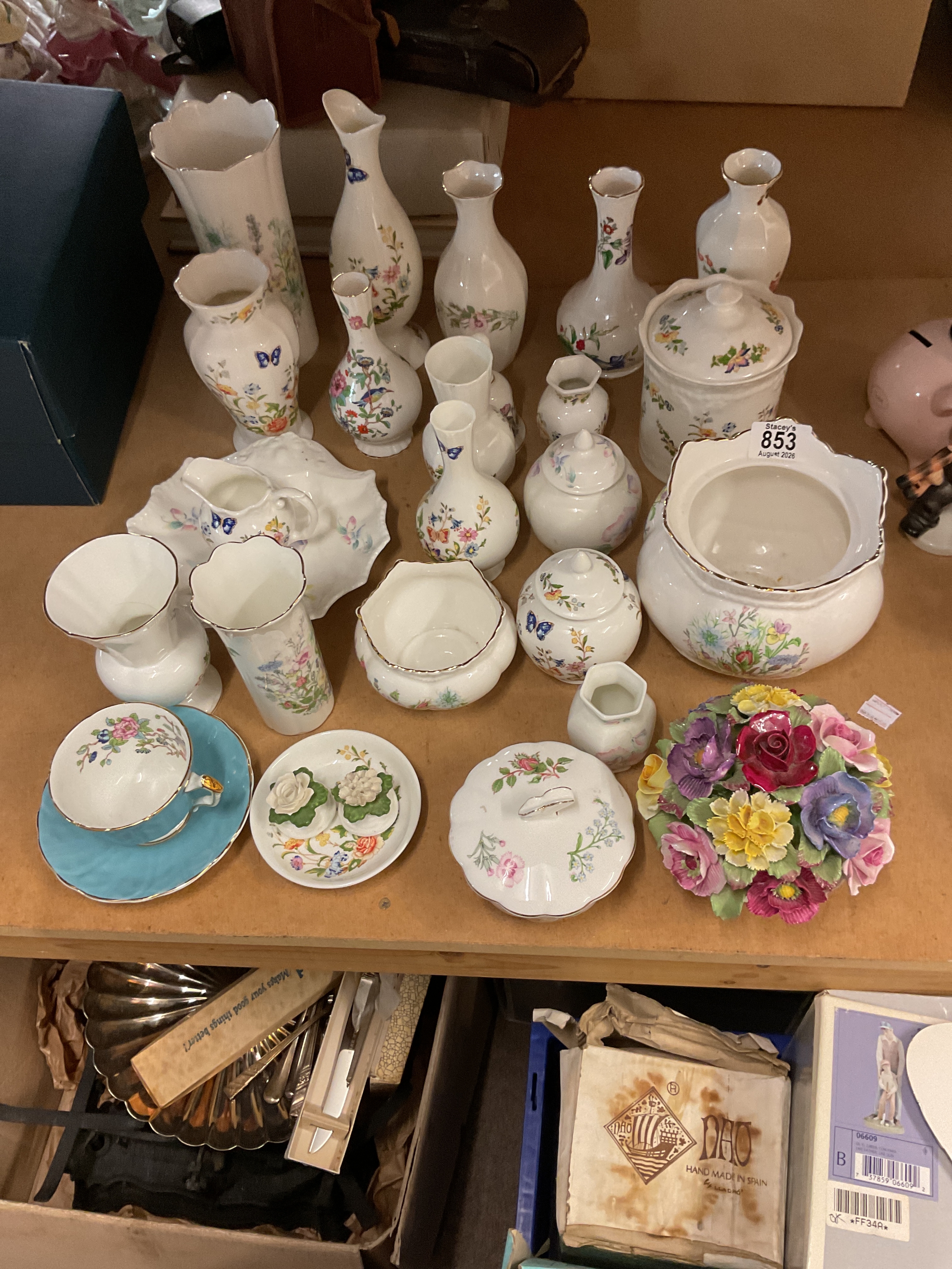 Large Qty of Aynsley china to inc vases, lidded pots, cup and saucer, cruet, and more .