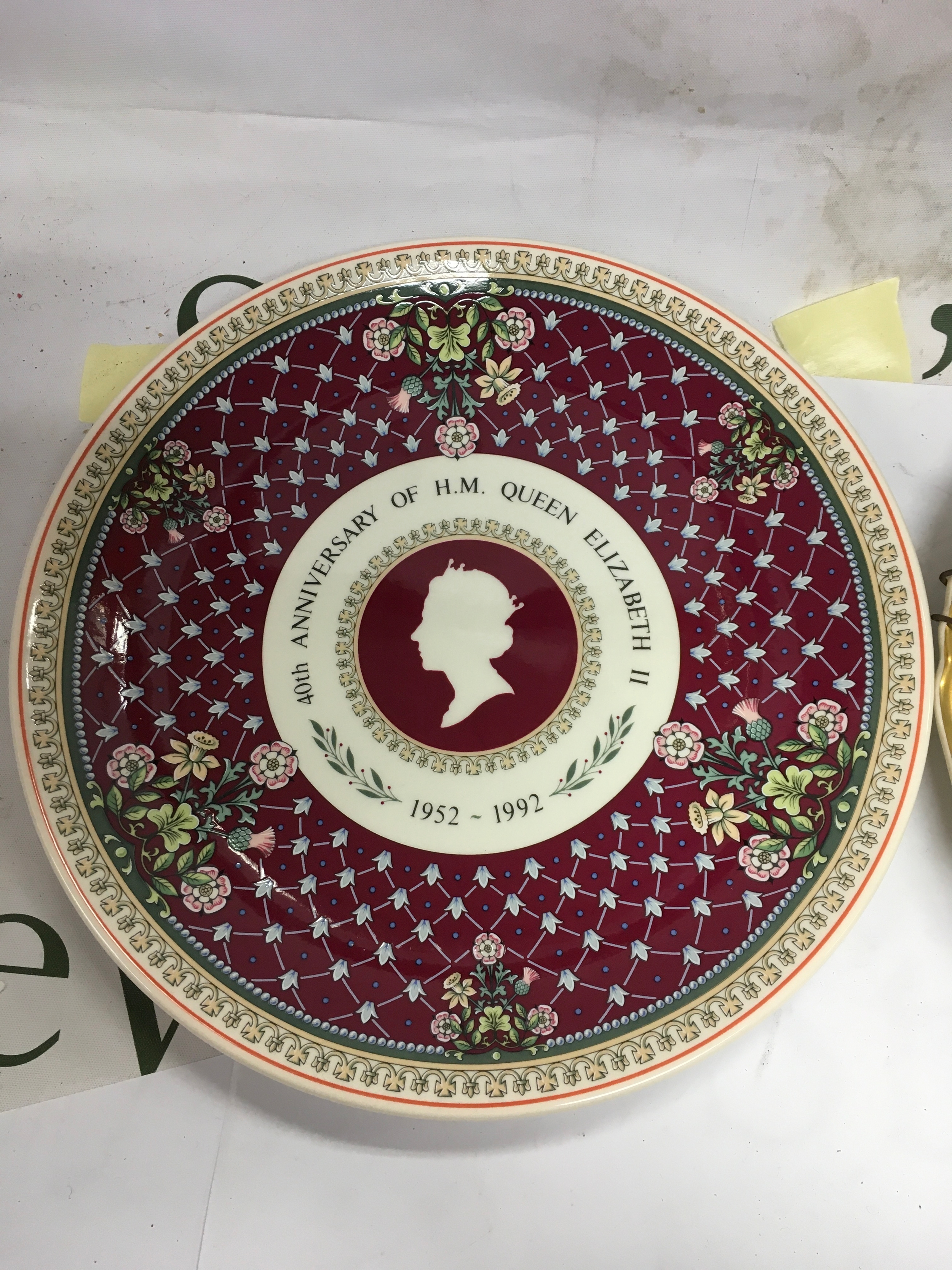 A Queen Elizabeth II Ruby Jubilee Plate and A Coalport Christmas 1979 Plate 