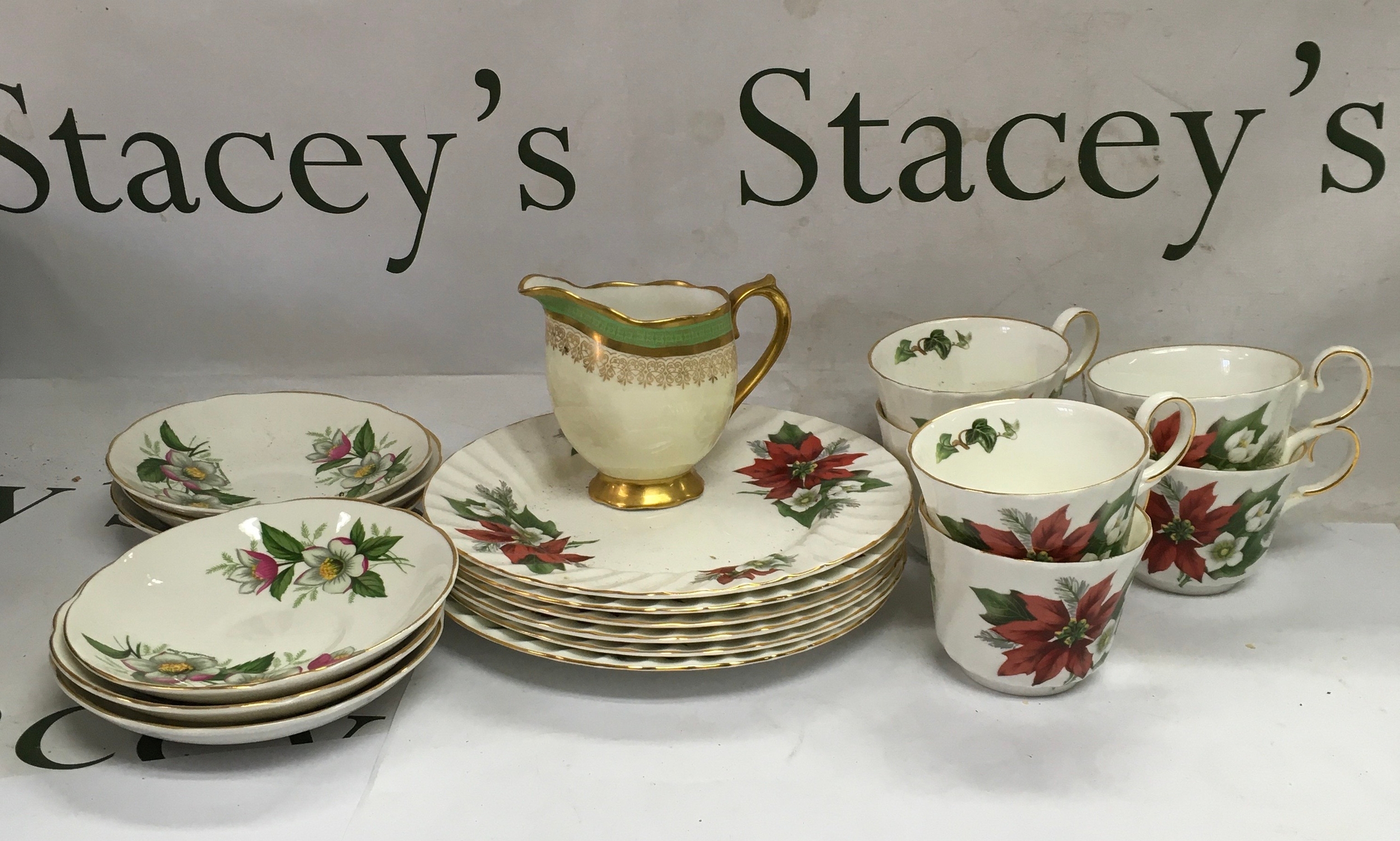 A mixed collection of ceramic tea services. 