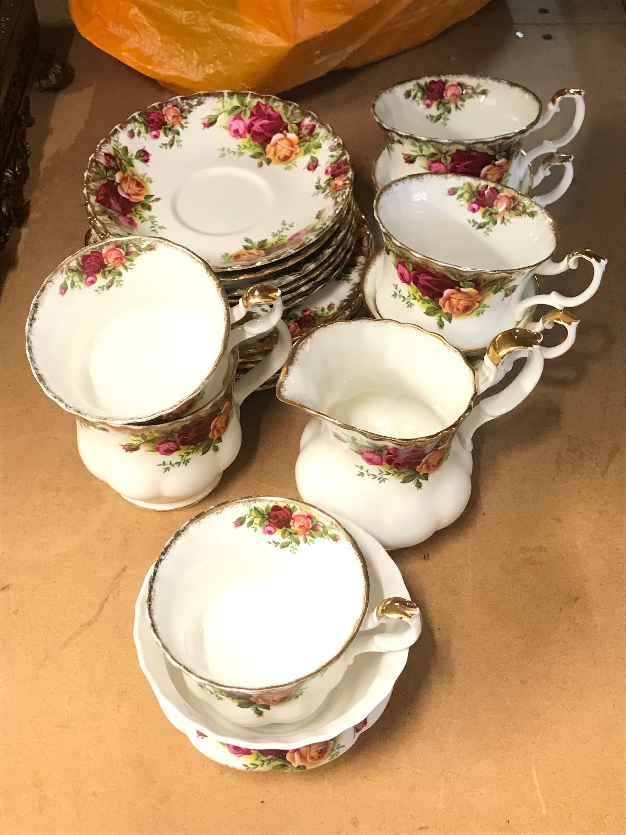 A Royal Albert Country Rose tea set 