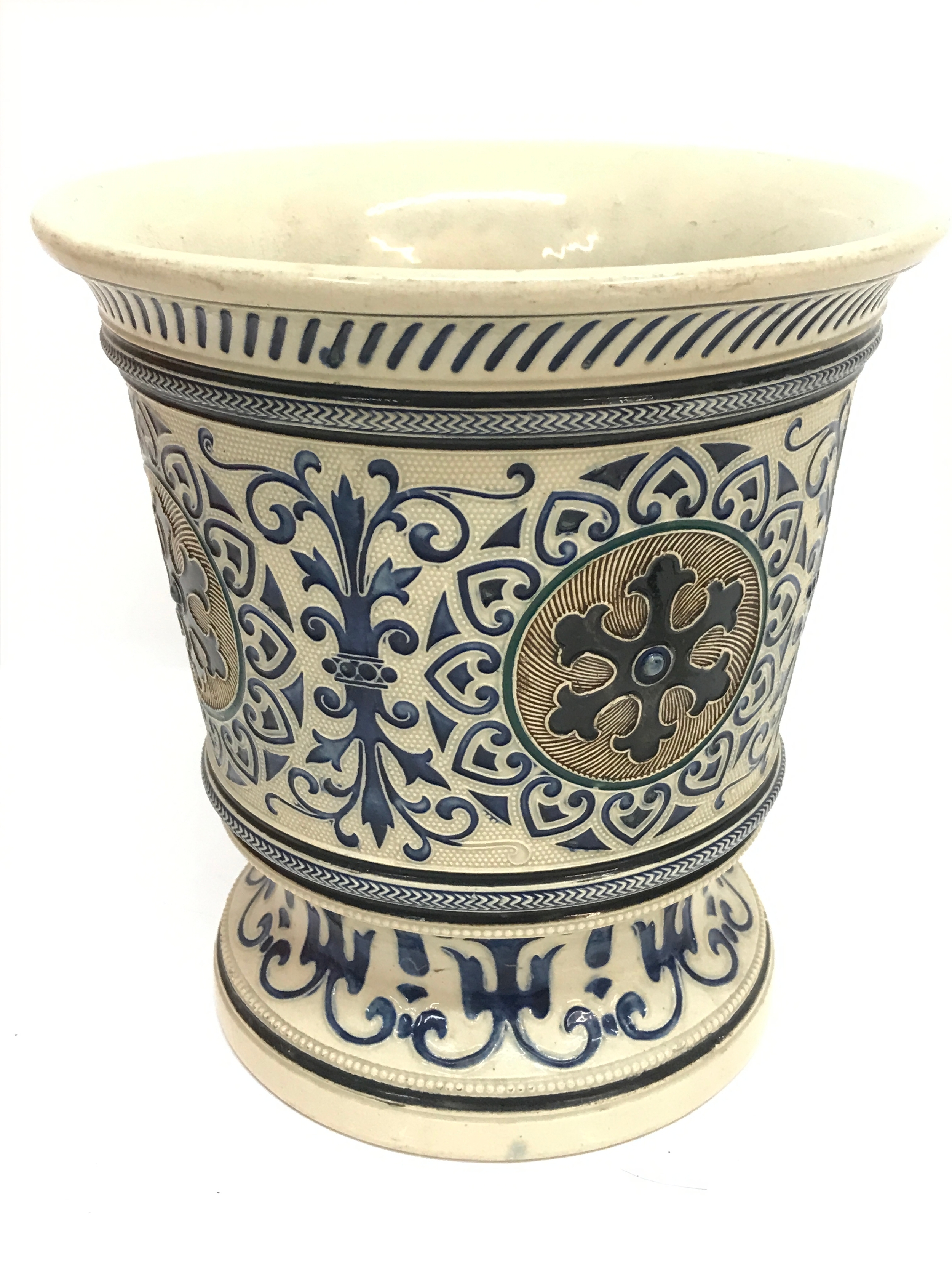A 19th century ironstone jardiniere . 22cm tall, 21cm wide