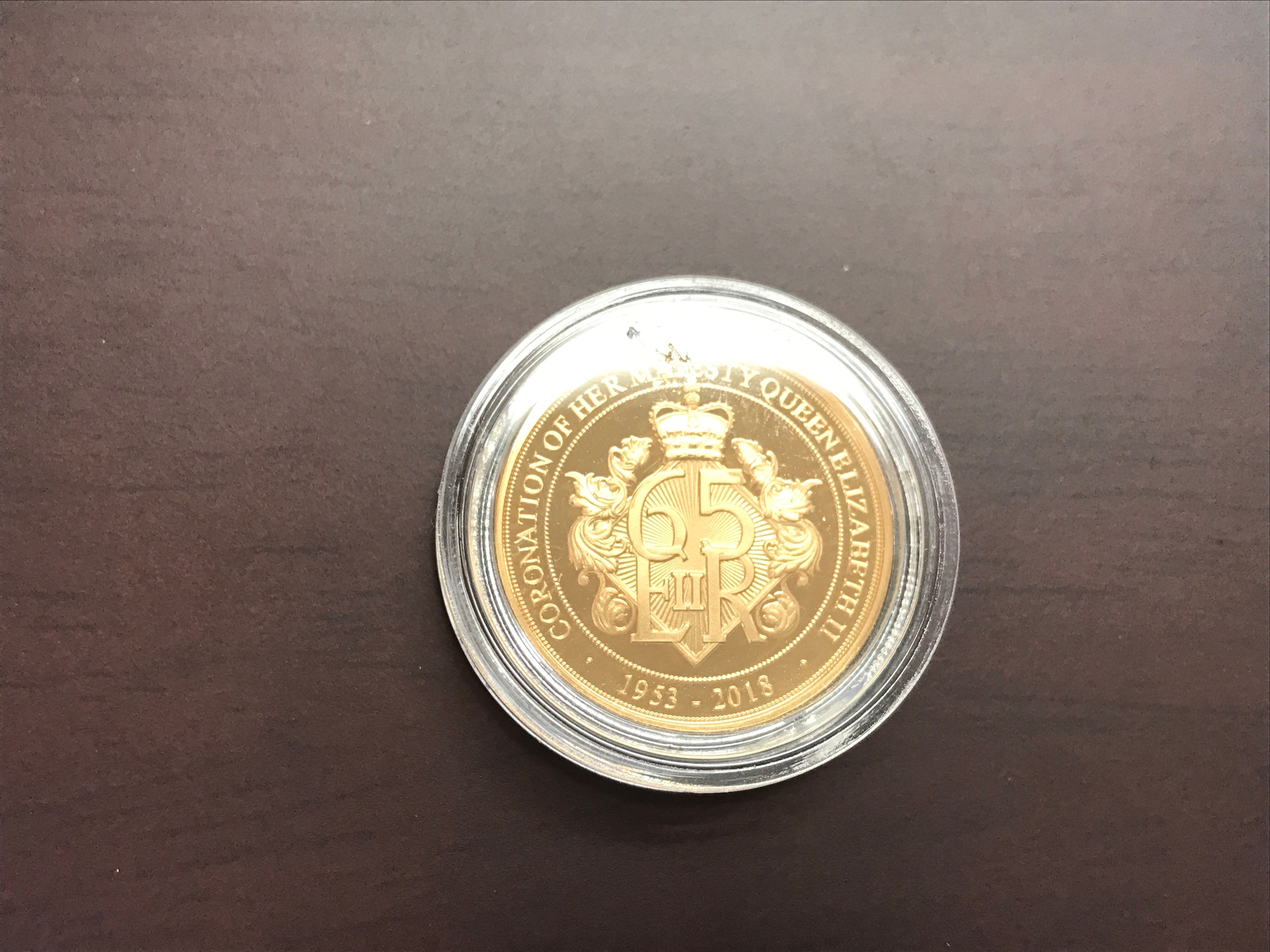 2018 proof Isle of Man one pound 65th coronation of the queen.