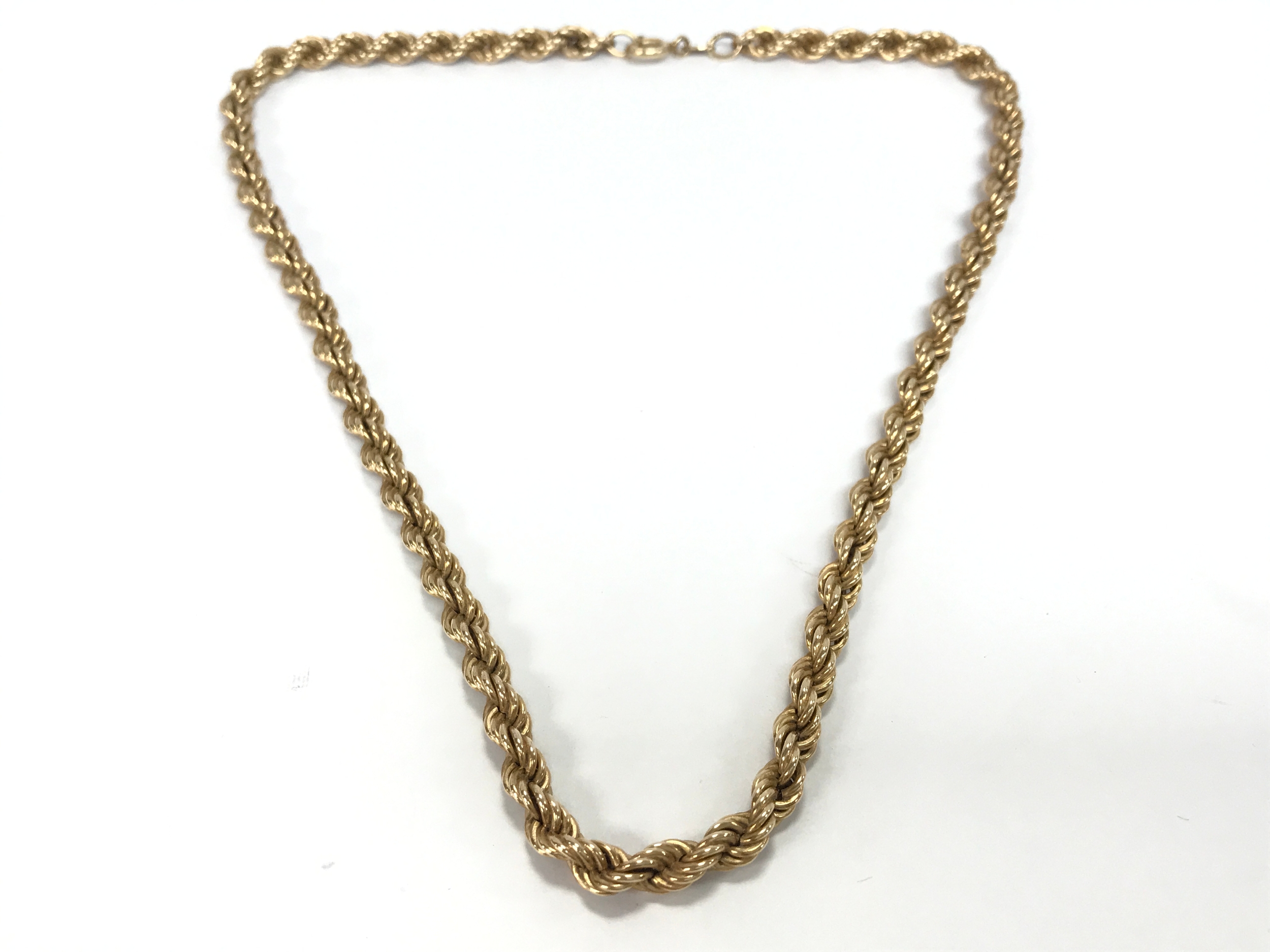 A 9ct gold rope chain, 11.6g total weight , 22cm long