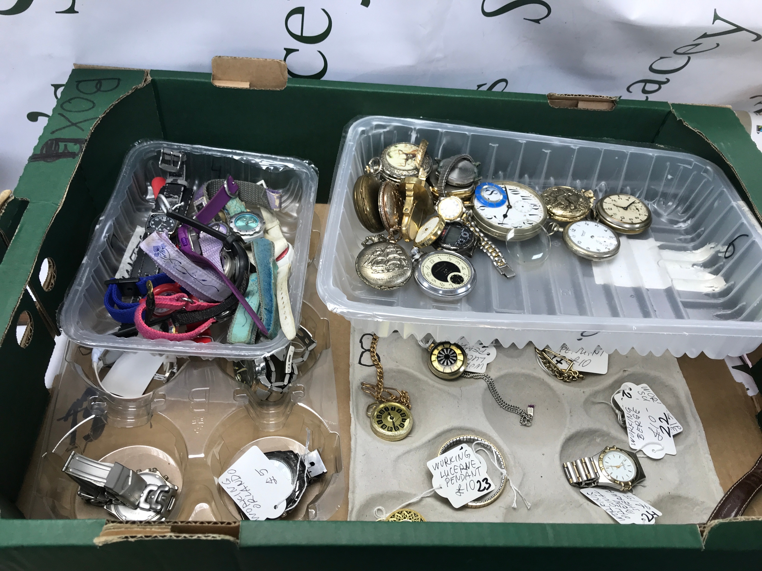 Collection of working and non working watches and spare parts
