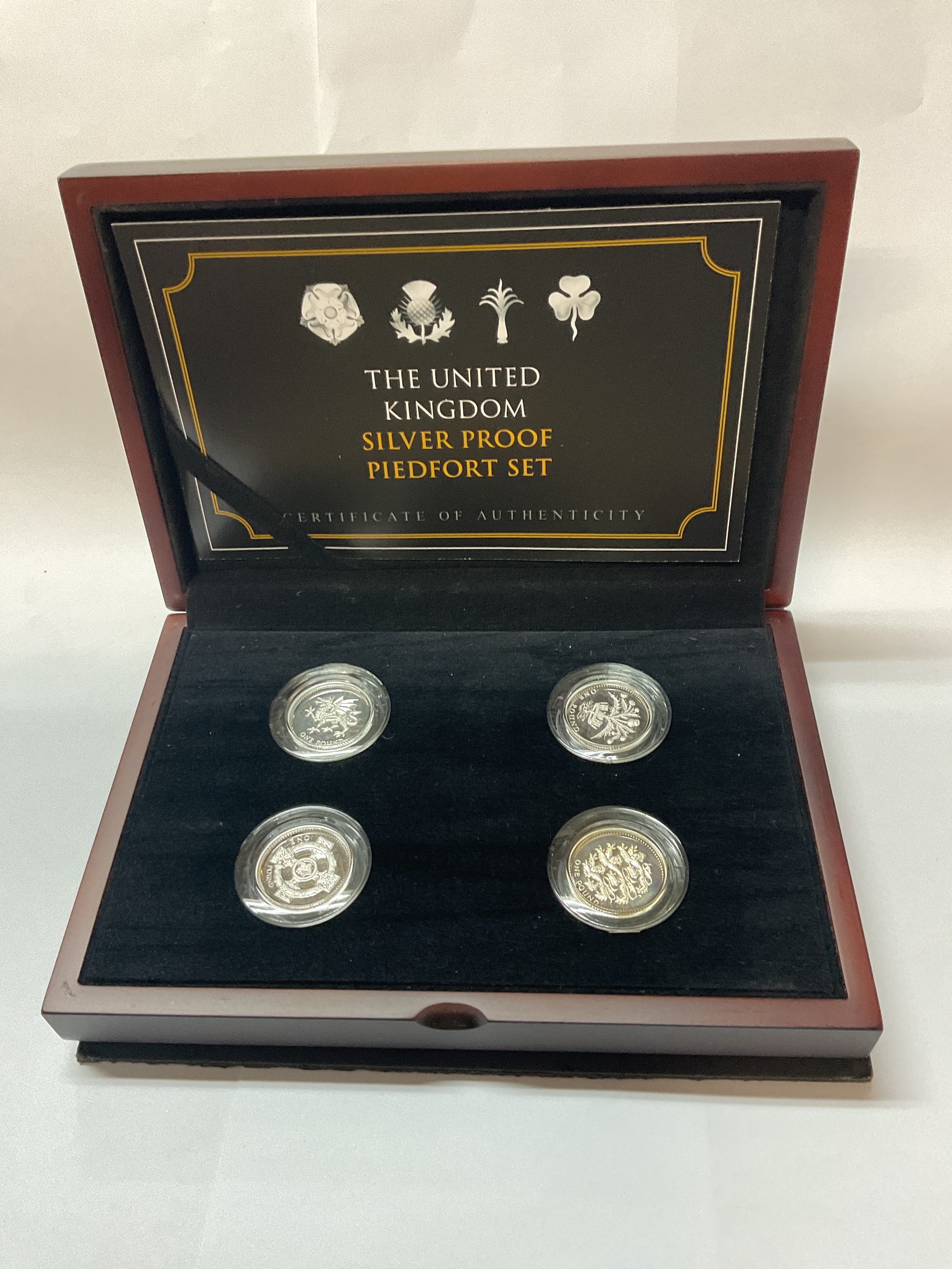 Cased Silver £1 Piedfort Proofs.