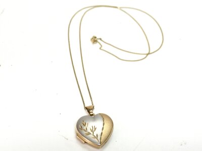 A heart pendant and a 9ct gold chain