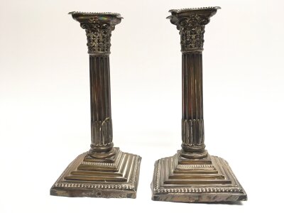 Silver hallmarked candle sticks. 810g total weight