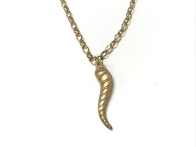 A 9ct gold chain and pendant.
13.76g