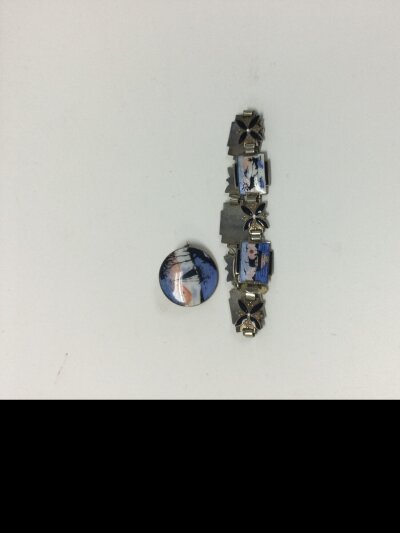 A vintage Norwegian sterling silver and enamel bracelet and brooch,  classic mid 20th-century design, most likely made between the 1940s-1960s. Marked with 925 sterling silver, often with a gilt wash; the colourful scenes are guilloche enamel. These materials making a beautiful silver bracelet and brooch make it a must have as a collectable.