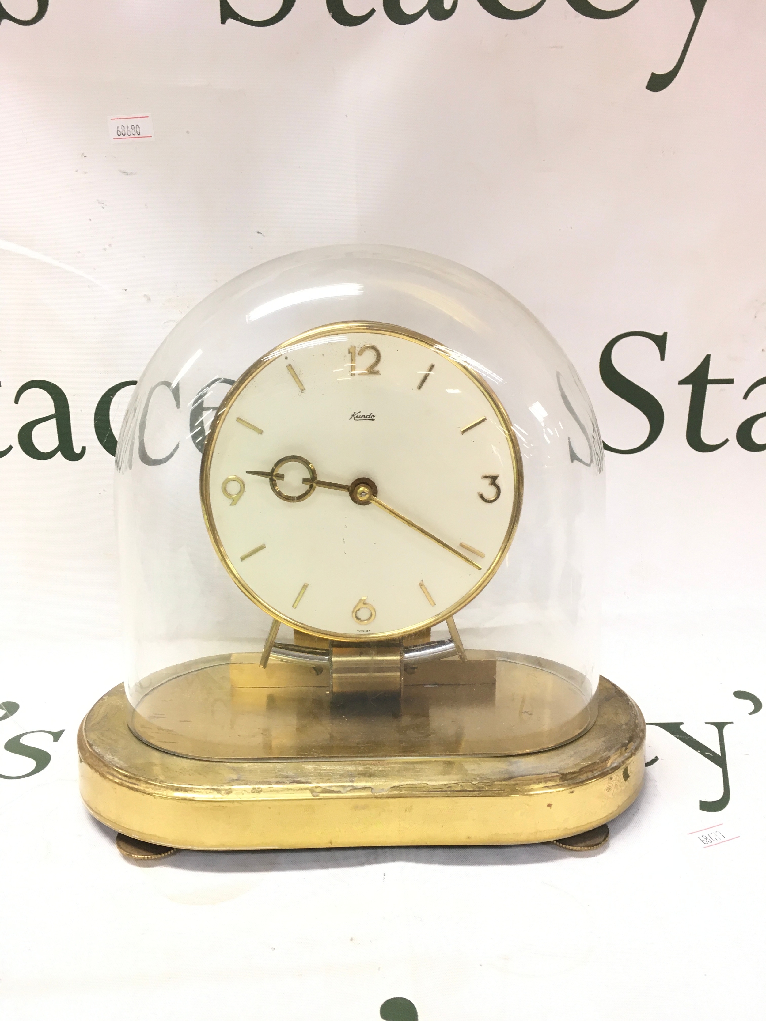 A German clock under a glass dome  NO RESERVE