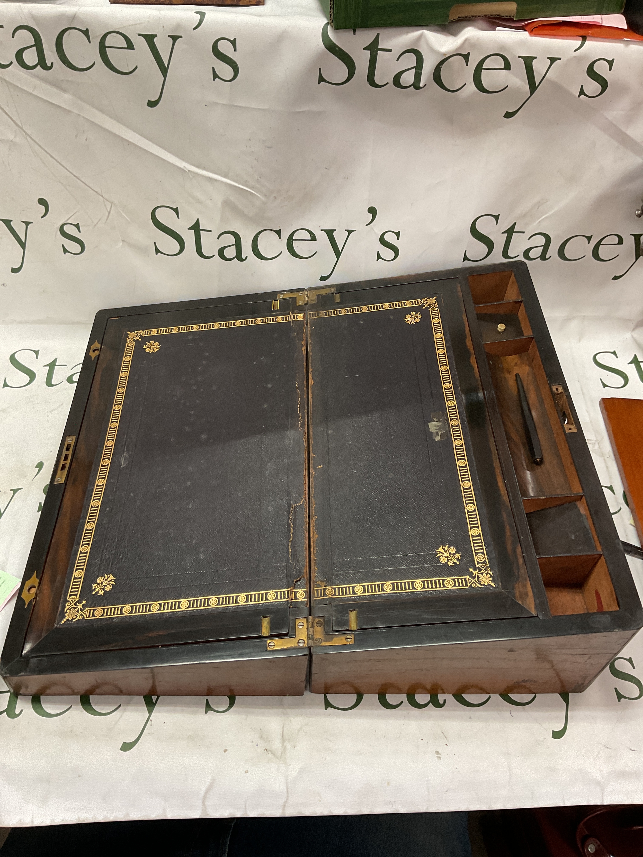 Victorian large writing slope, with secret drawer.  NO RESERVE