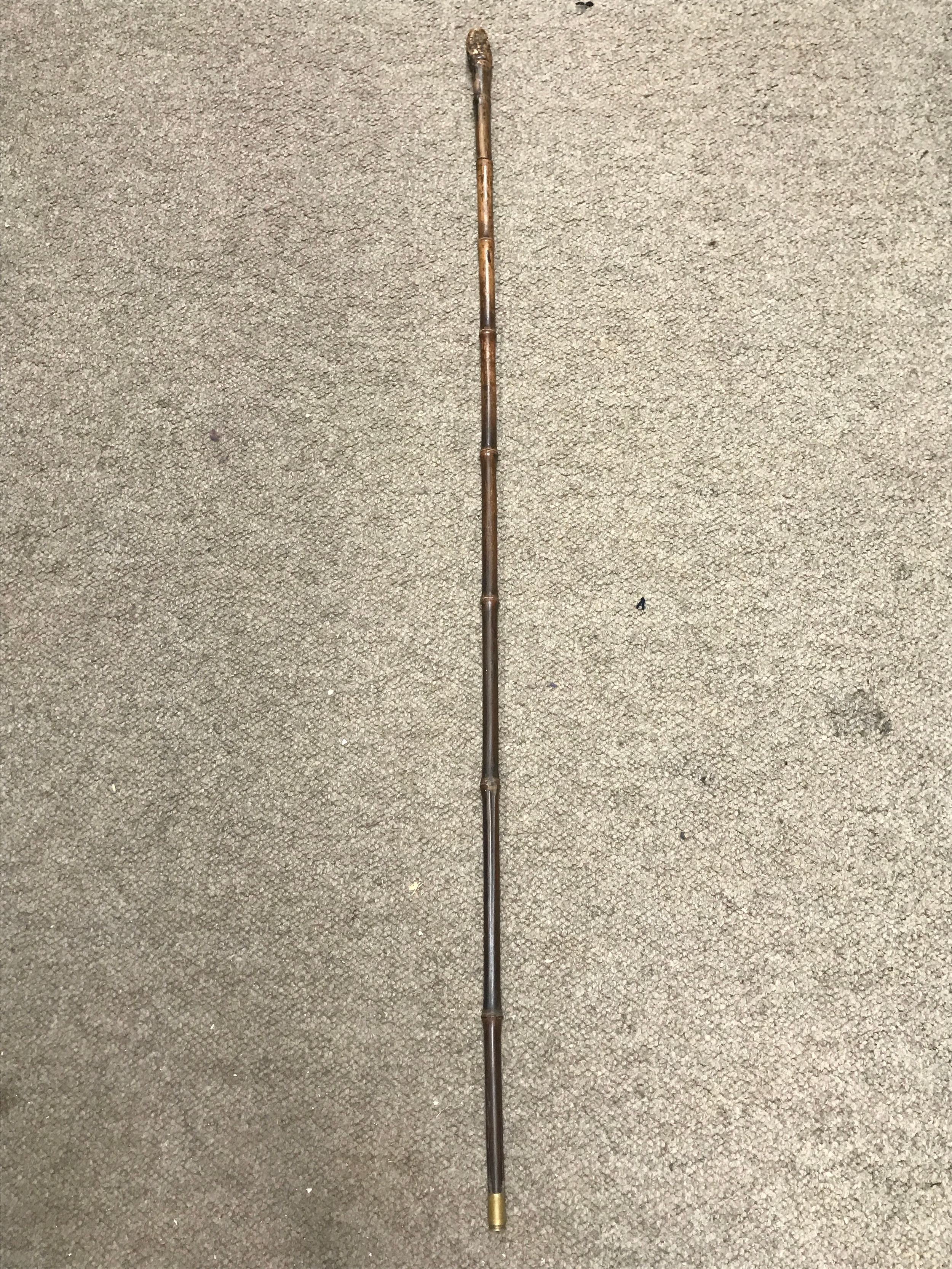 A very thin natural bamboo sword stick. Blade 55cm long. 89cm total length 