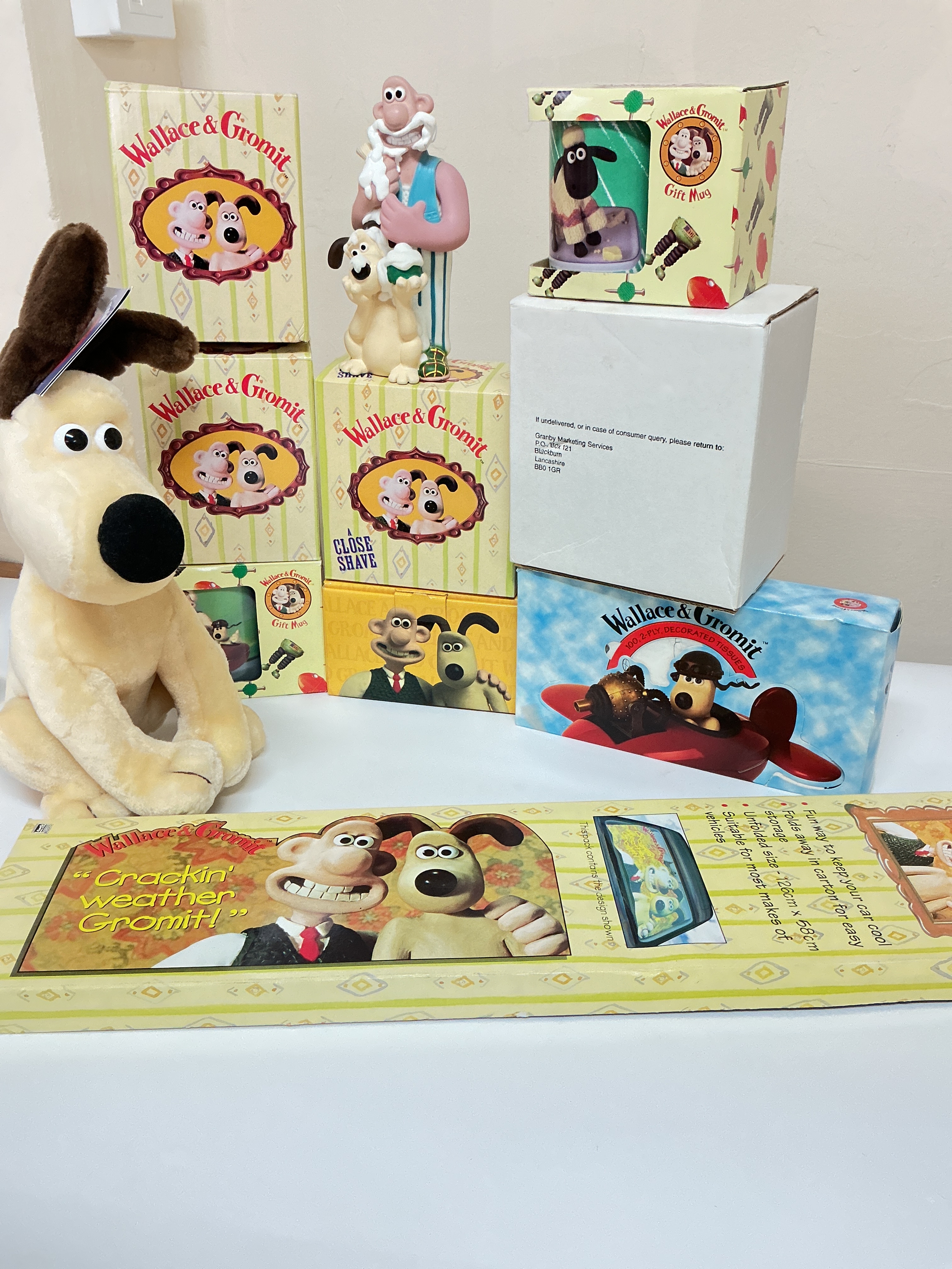 A Box Containing Wallace And Gromit Ephemera.