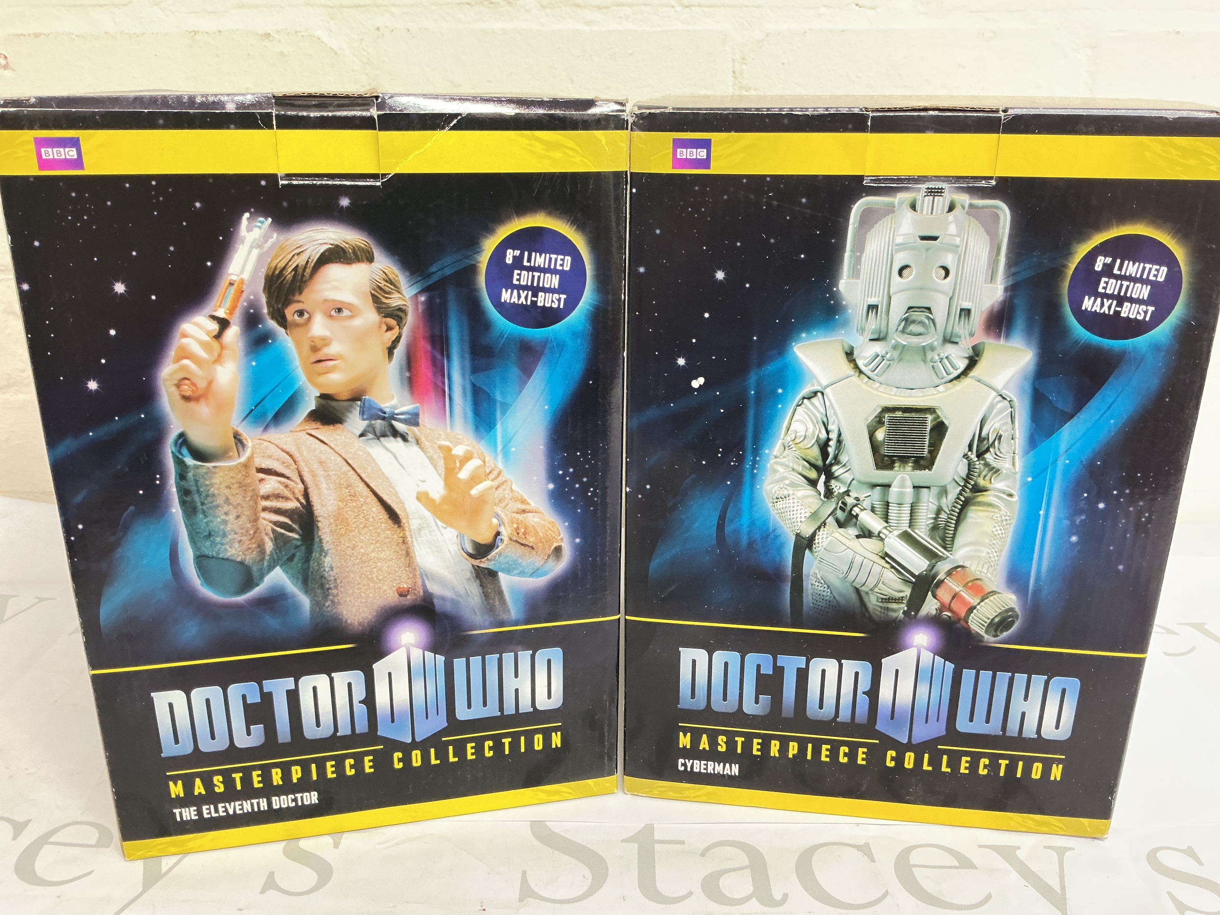 2 X Boxed Doctor Who 8" Limited Edition Maxi-Busts, The Eleventh Doctor And Cyberman.(2)