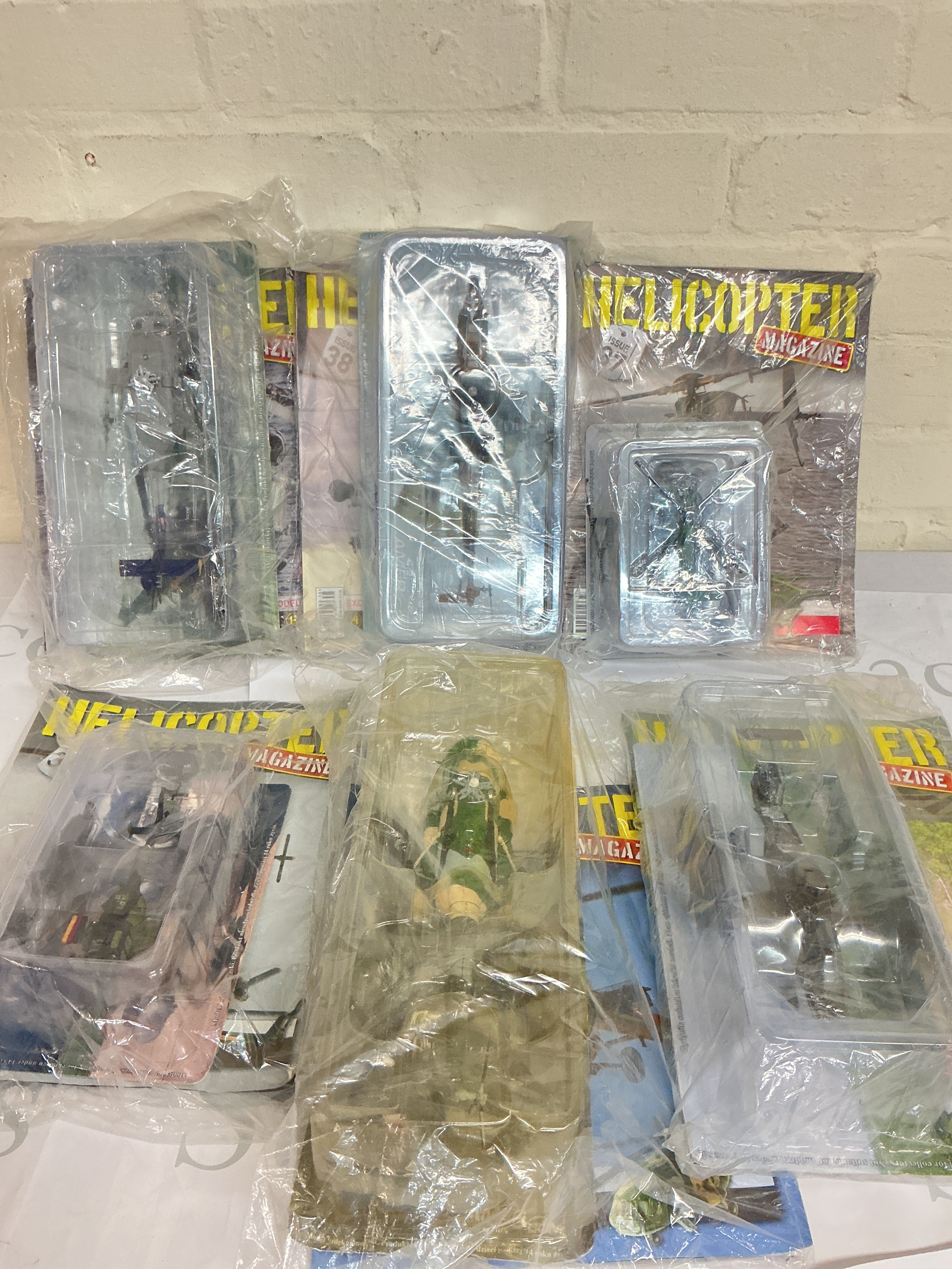 3 Boxes Containing Helicopter Magazines With Models. Some Without Magazines. Approximately 32 Magazines (3).