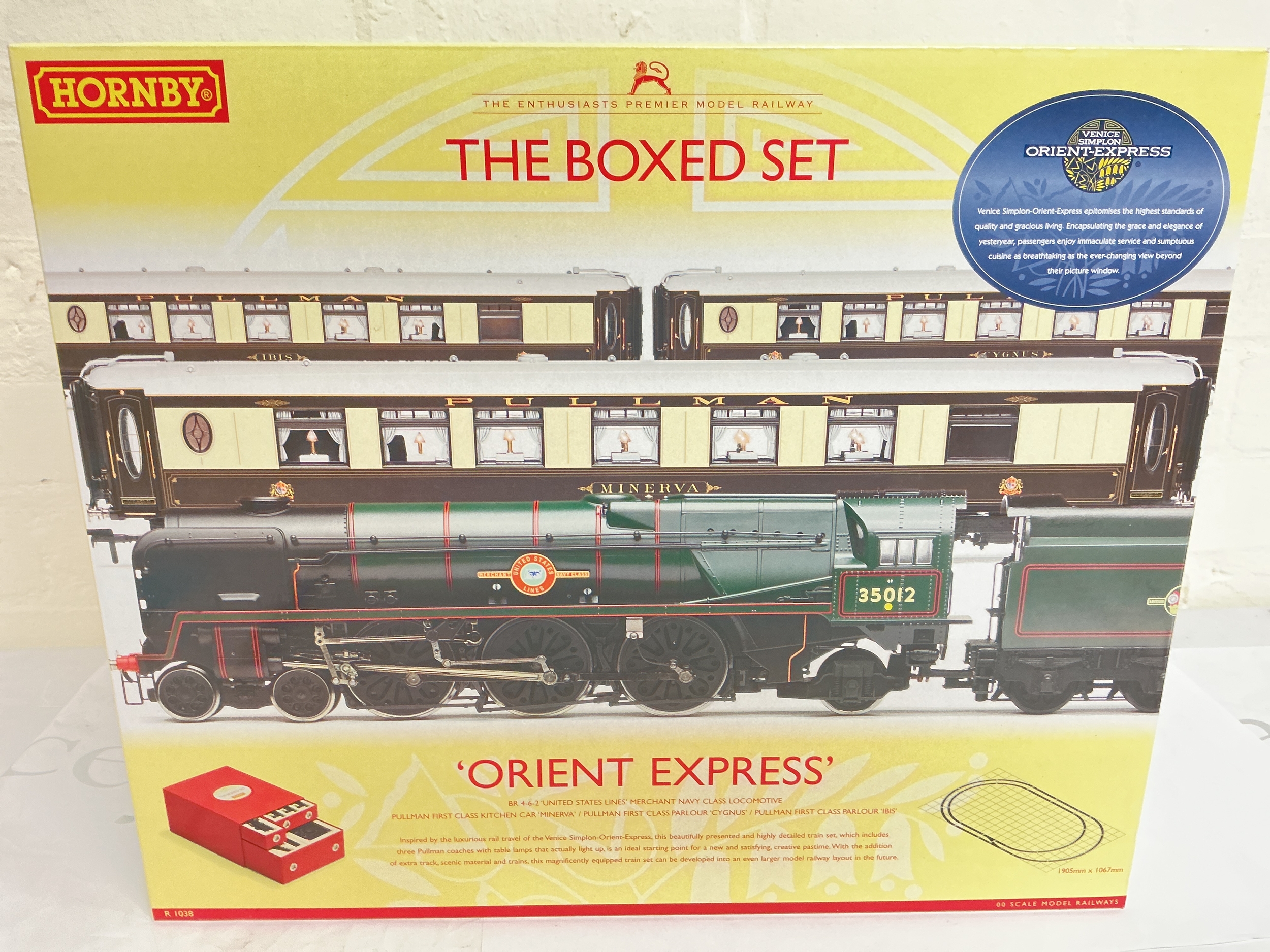 A Boxed Hornby 00 Gauge Orient Express Set #R1038. As New. With Shipping Box.