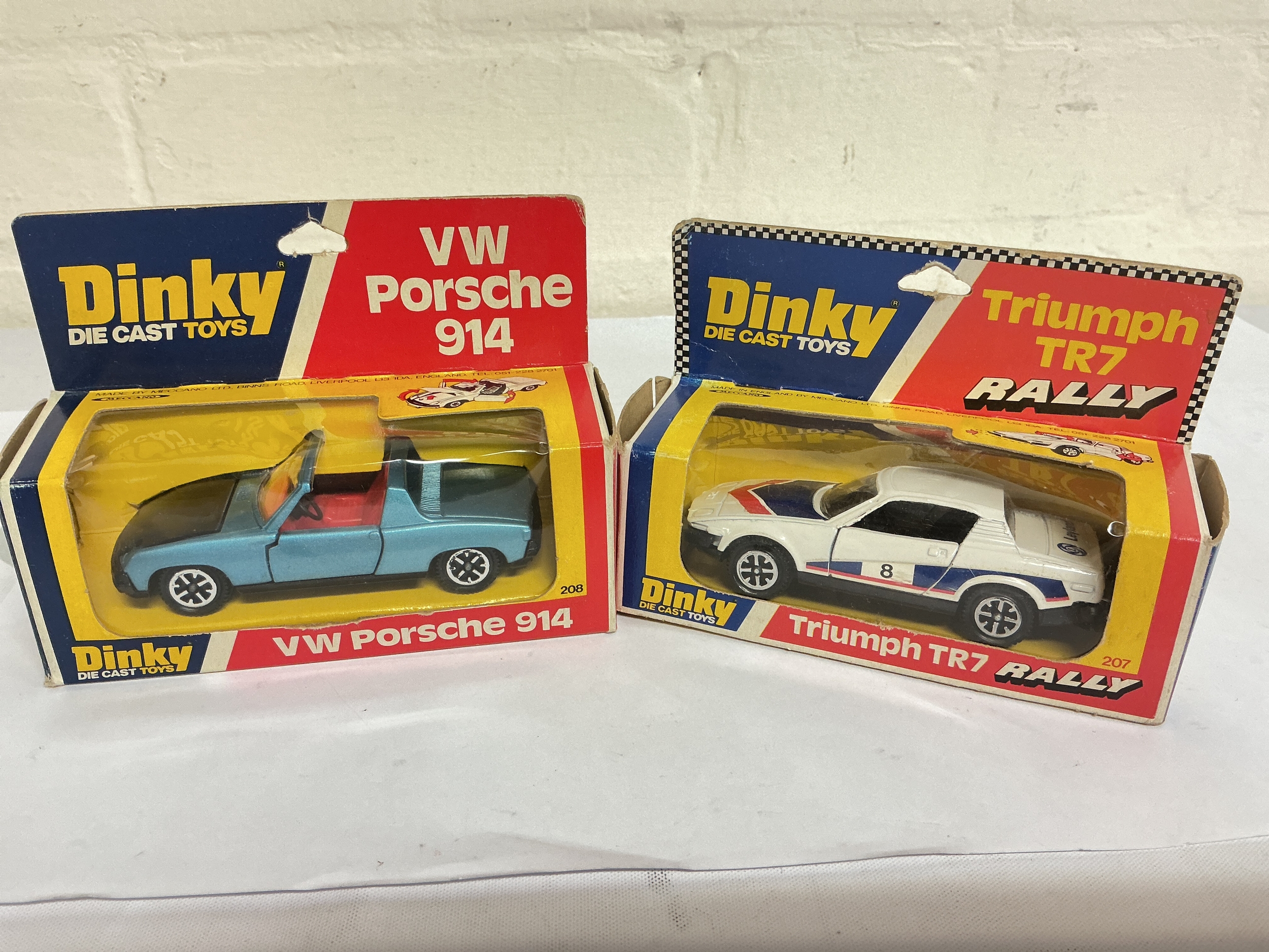 A Boxed Dinky vow Porsche 914 #206 And A Triumph TR7 Rally #207. No Reserve.