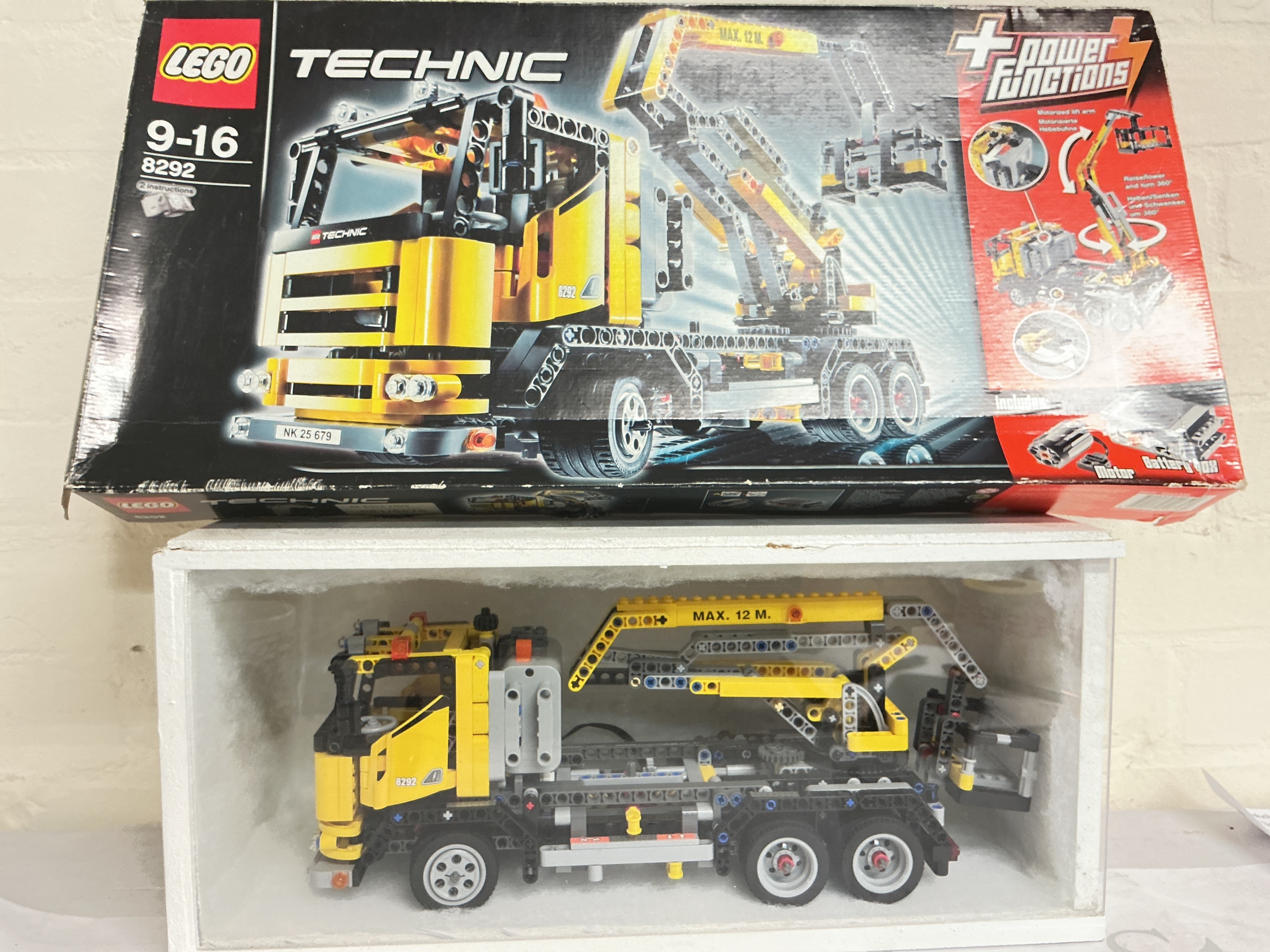 A Lego Technic Cherry Picker In Display Case #8292. With Manual And Box No Reserve.