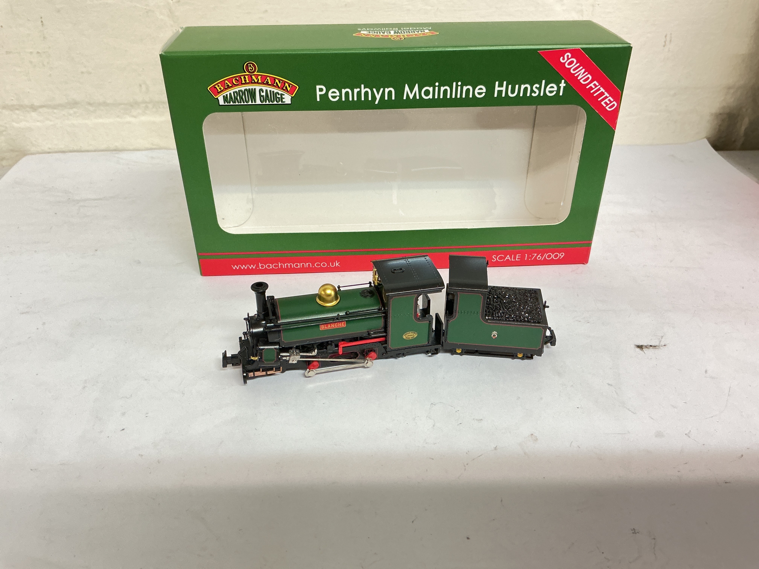 A Boxed Bachmann Narrow Gauge Mainline Hunslet 2-4-0STT Blanche Festiniog Railway Green #391-136SF. No Reserve.