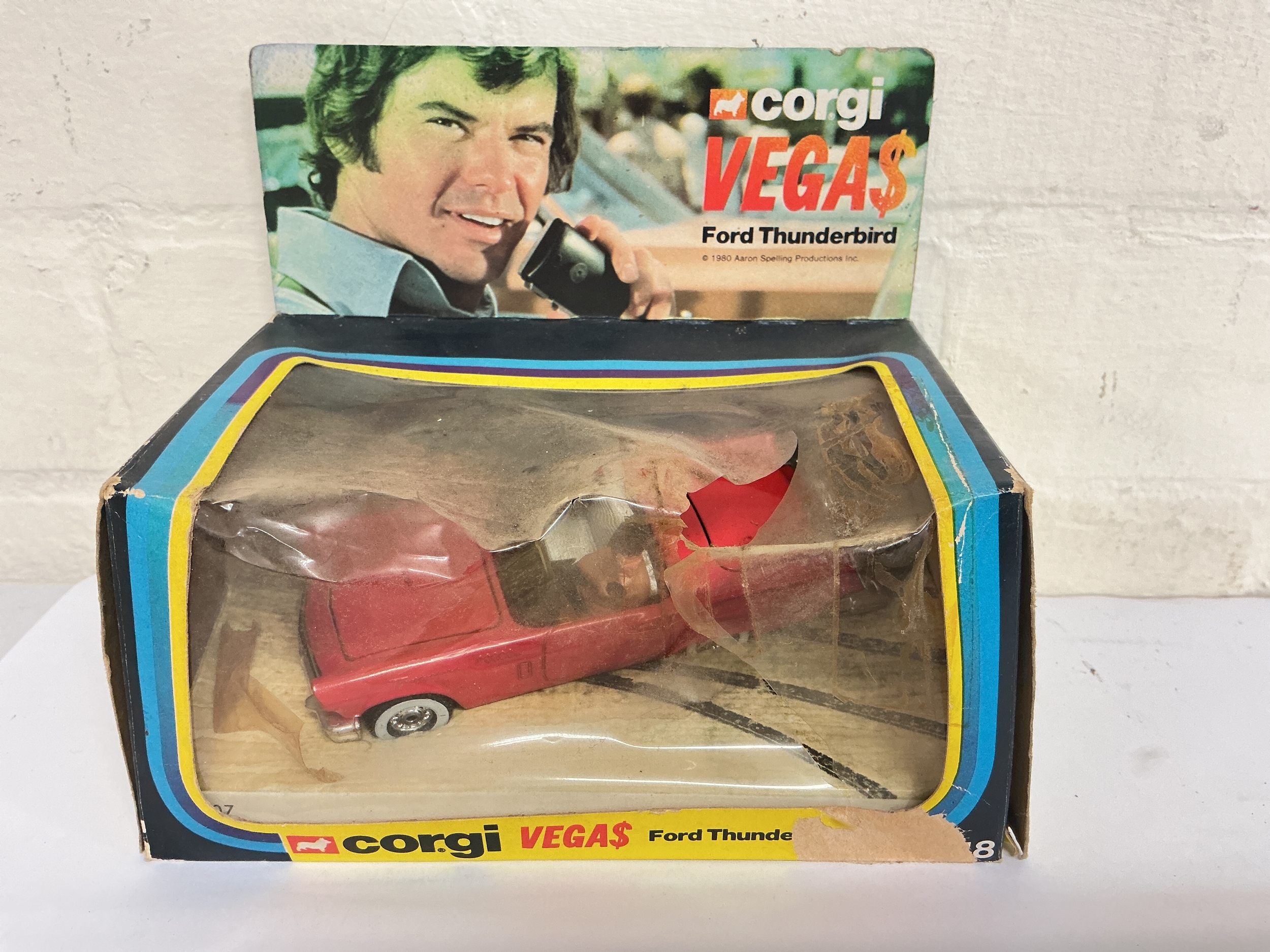 A Boxed Corgi Vegas Ford Thunderbird #348. Box Is Worn.