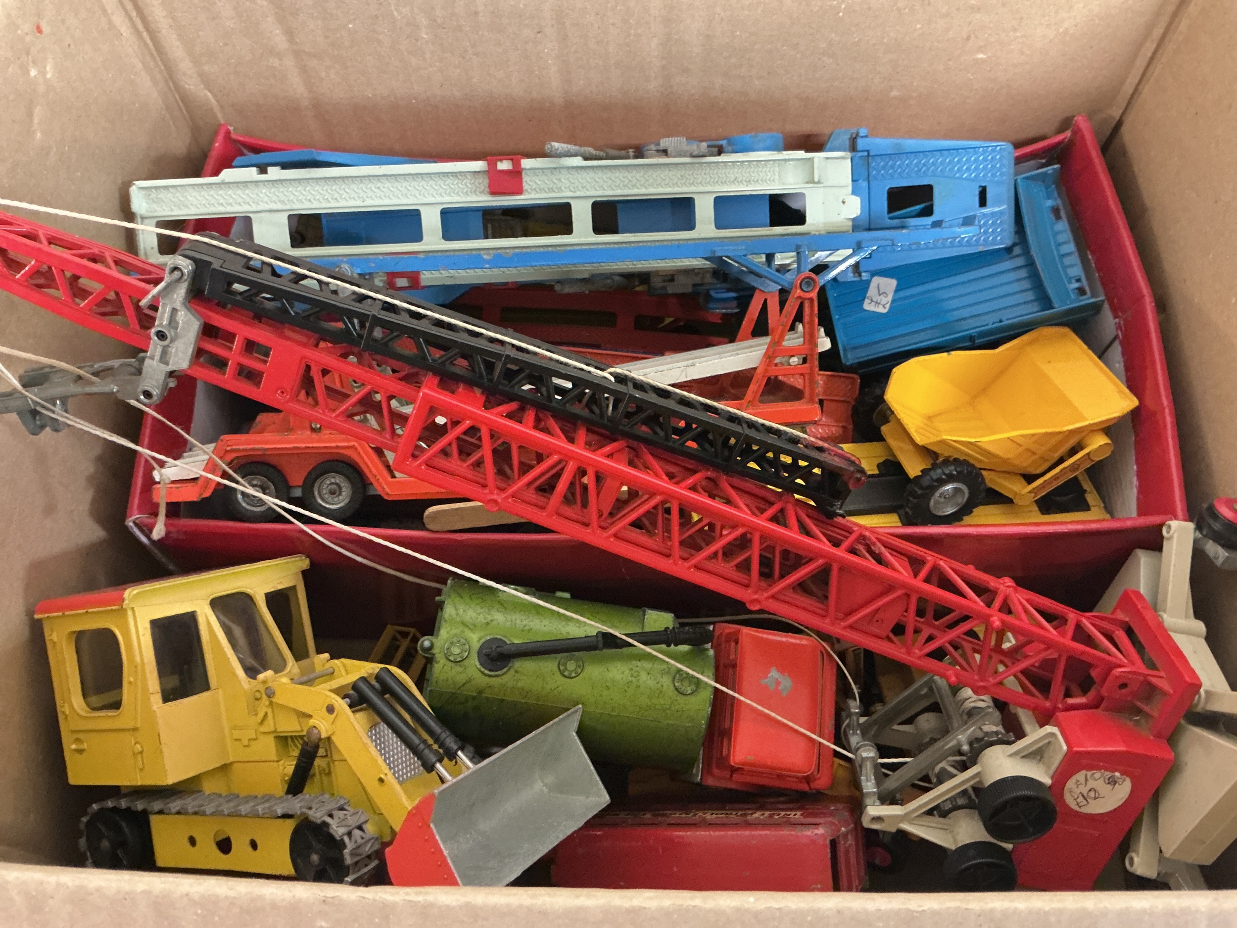 A Box Containing Playworn Diecast, including Dinky And Corgi. No Reserve.