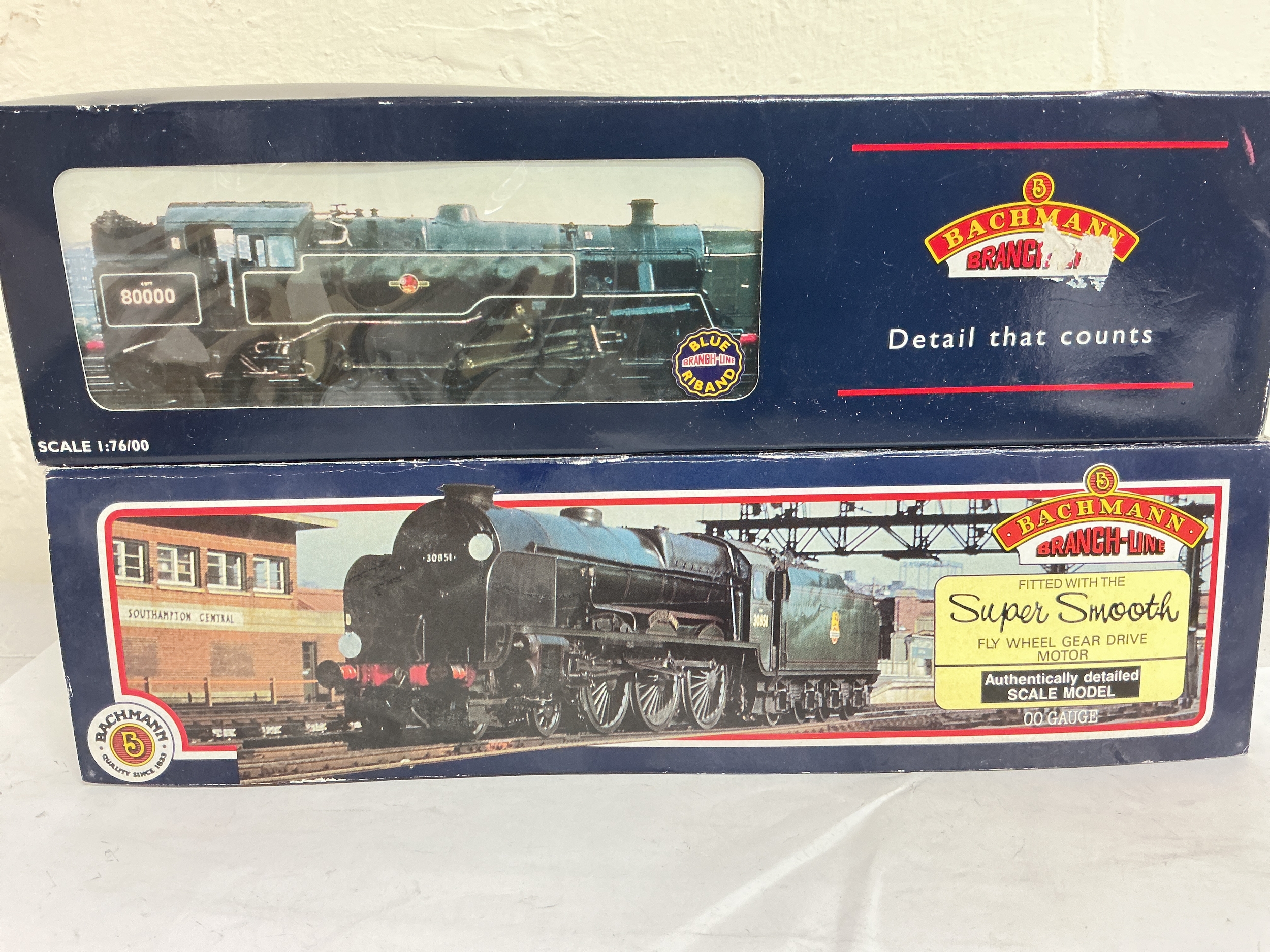 2 Boxed Bachmann 00 Gauge Locomotives, A Lord Nelson Class, Lord Anson #31-403  And A Standard Class 4MT Tank #32-352.